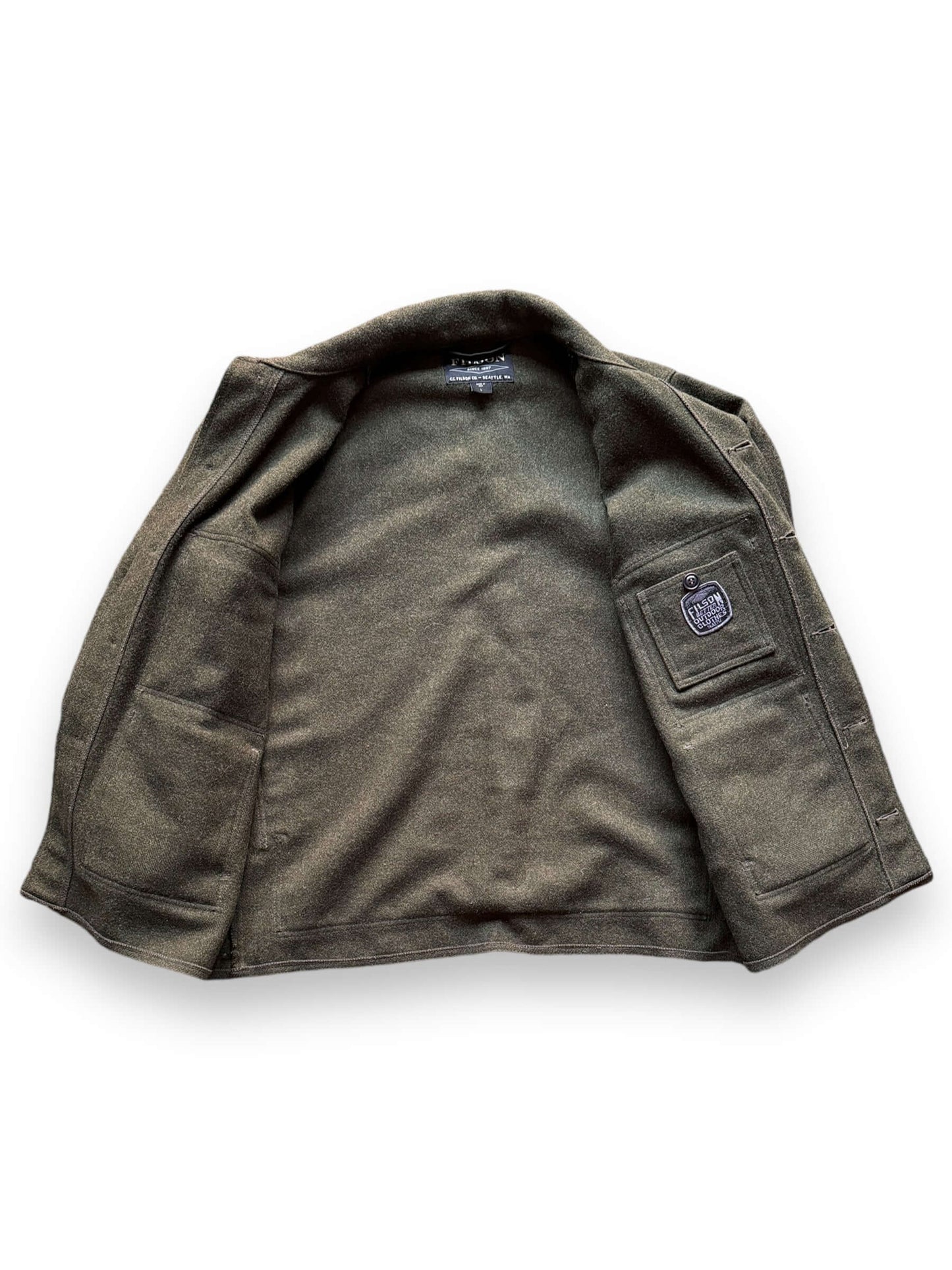 Lining View of Filson Forest Green Mackinaw Cruiser SZ L