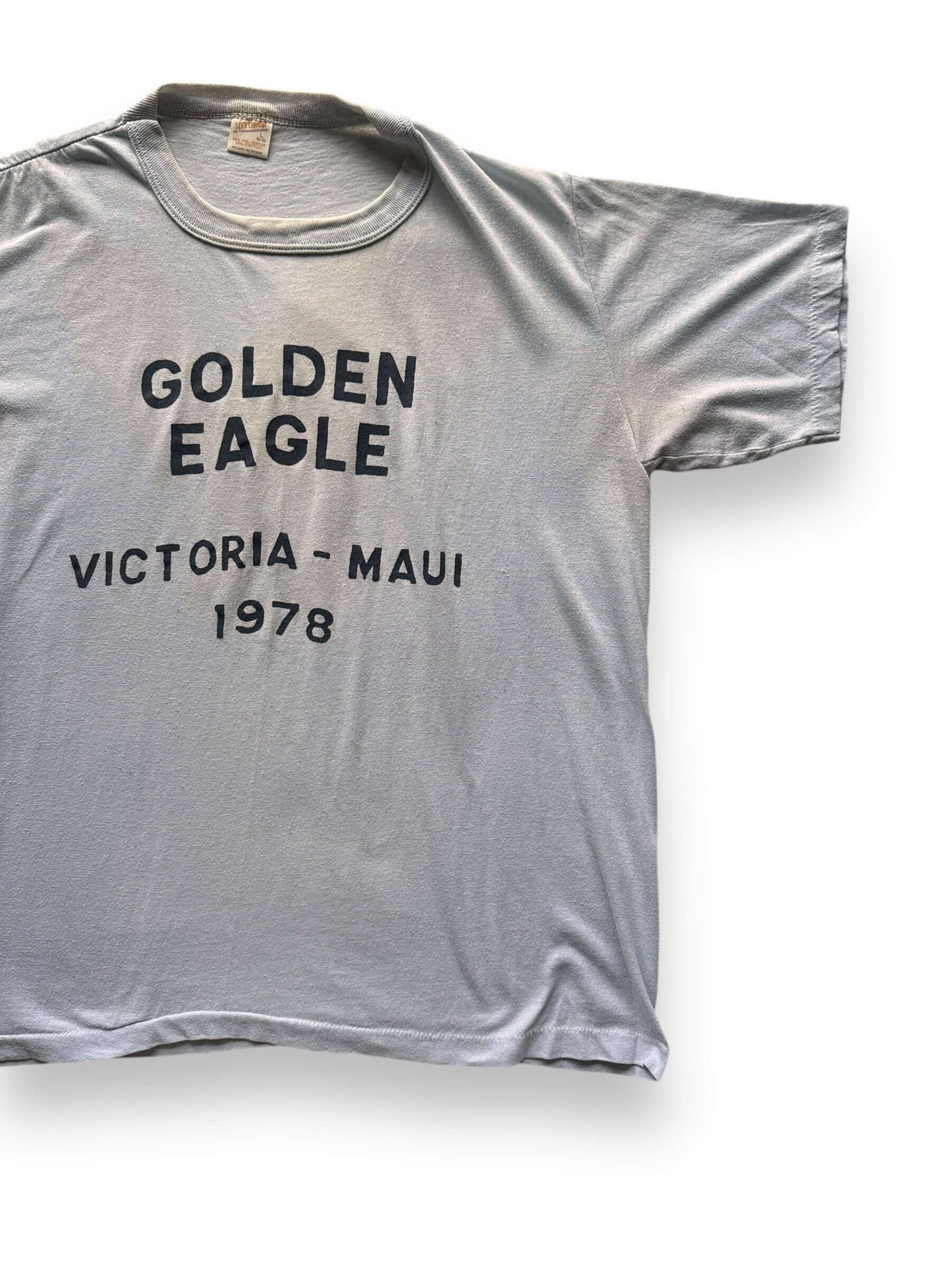 Front Left View of Vintage Golden Eagle Cycle Club Tee SZ L