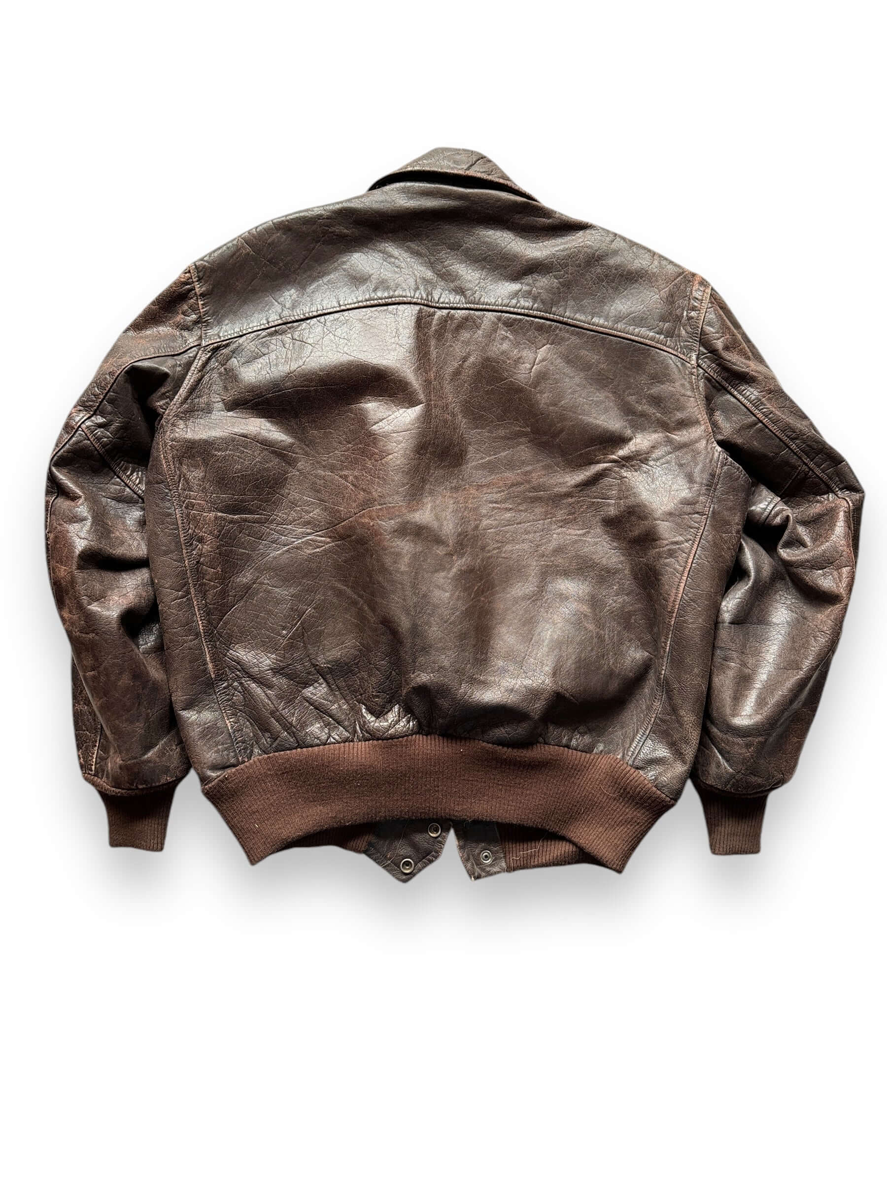 Rear View of Vintage Horsehide Jacket SZ L