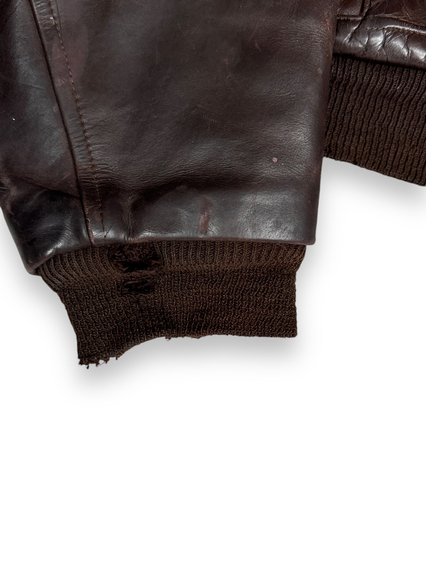 Cuff Damage on Vintage Penney's Horsehide Jacket SZ 42