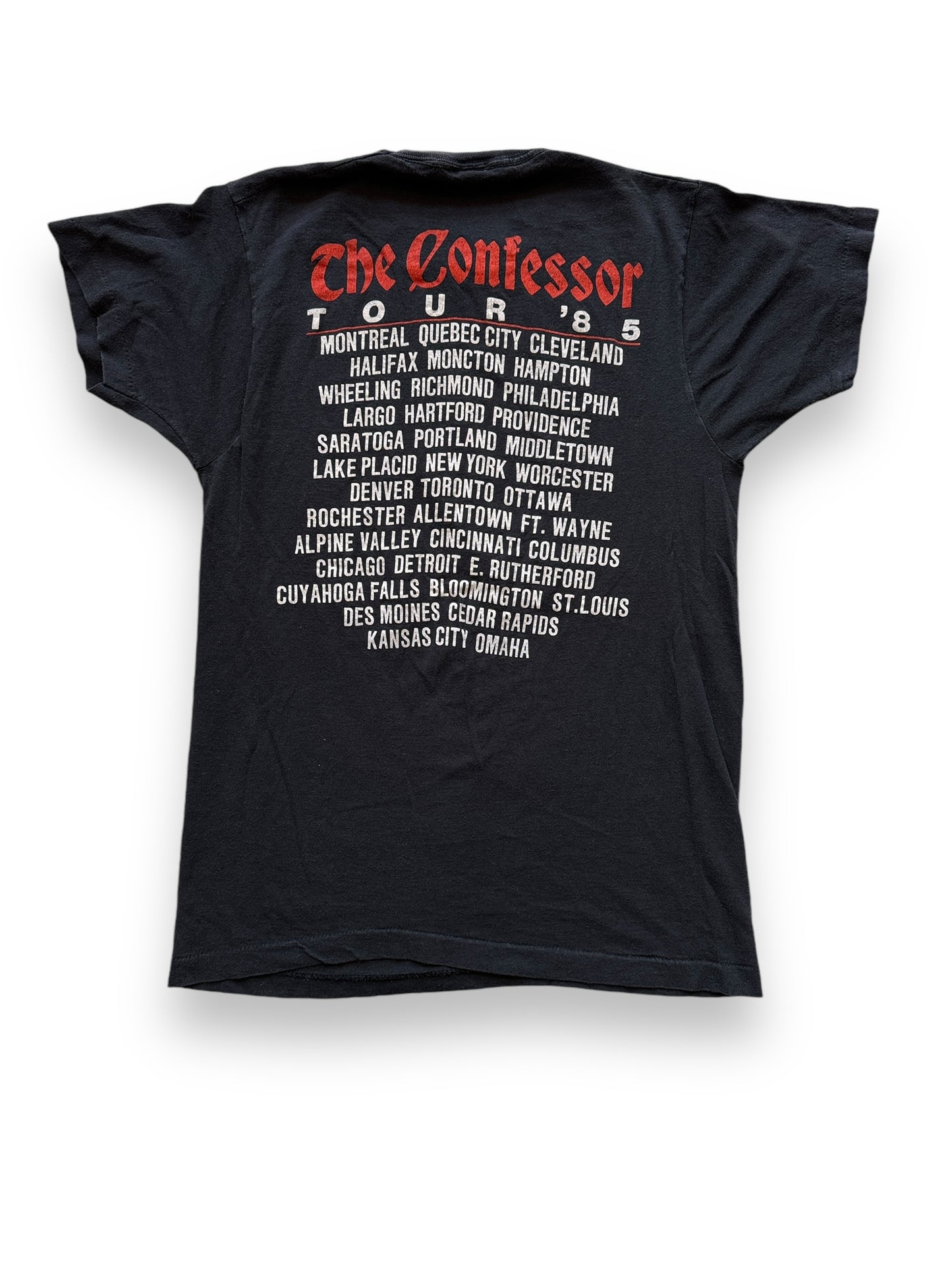 Rear View of Vintage 1985 Joe Walsh Confessor Tour Tee SZ L