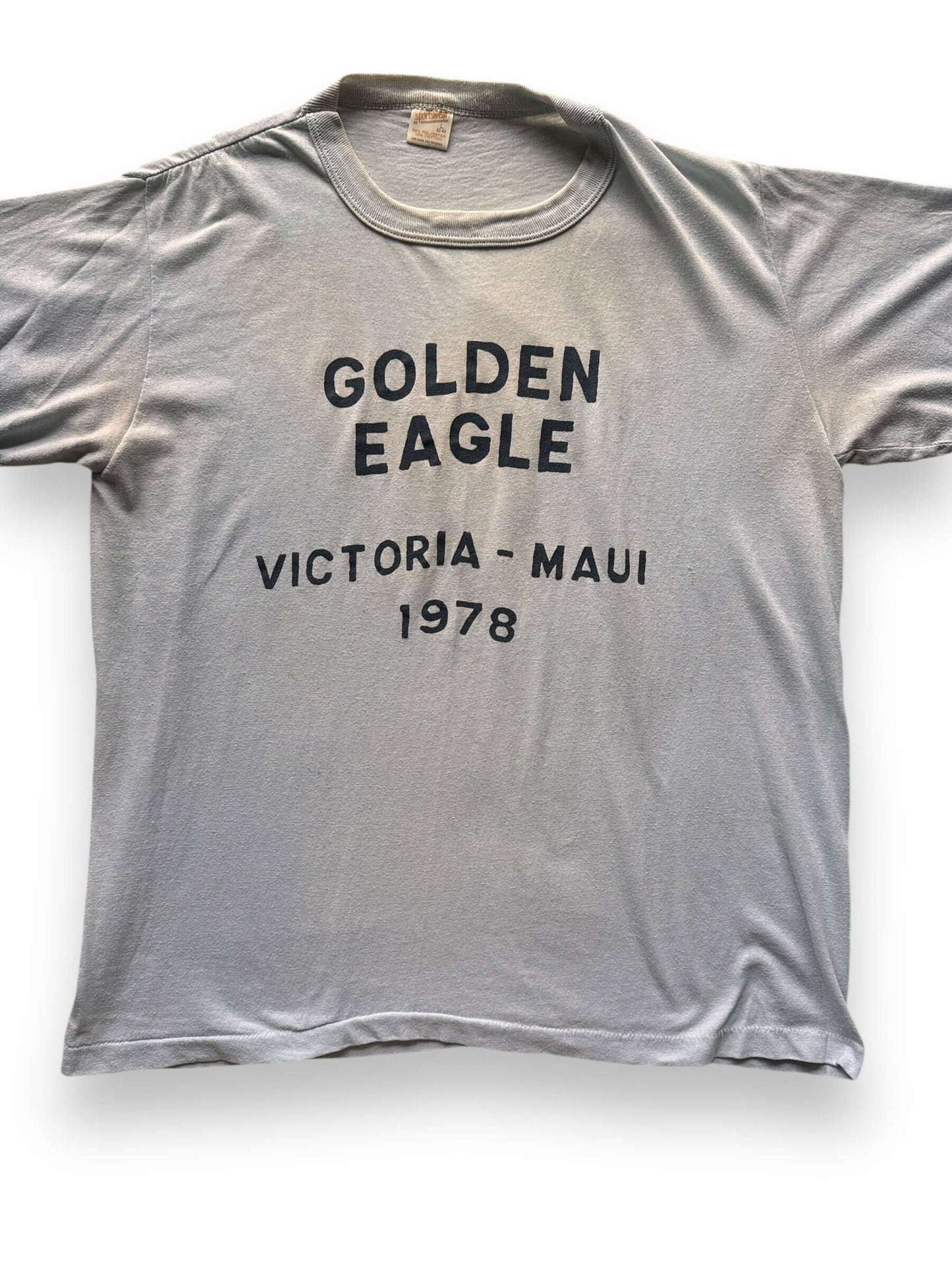 Front Detail on Vintage Golden Eagle Cycle Club Tee SZ L