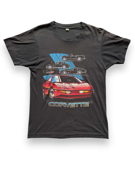 Front View of Vintage Faded Corvette Tee SZ M