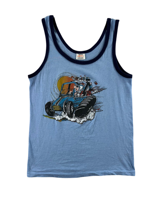 Front View of Vintage California Lifestyles Baja Buggy Tank Top SZ XL