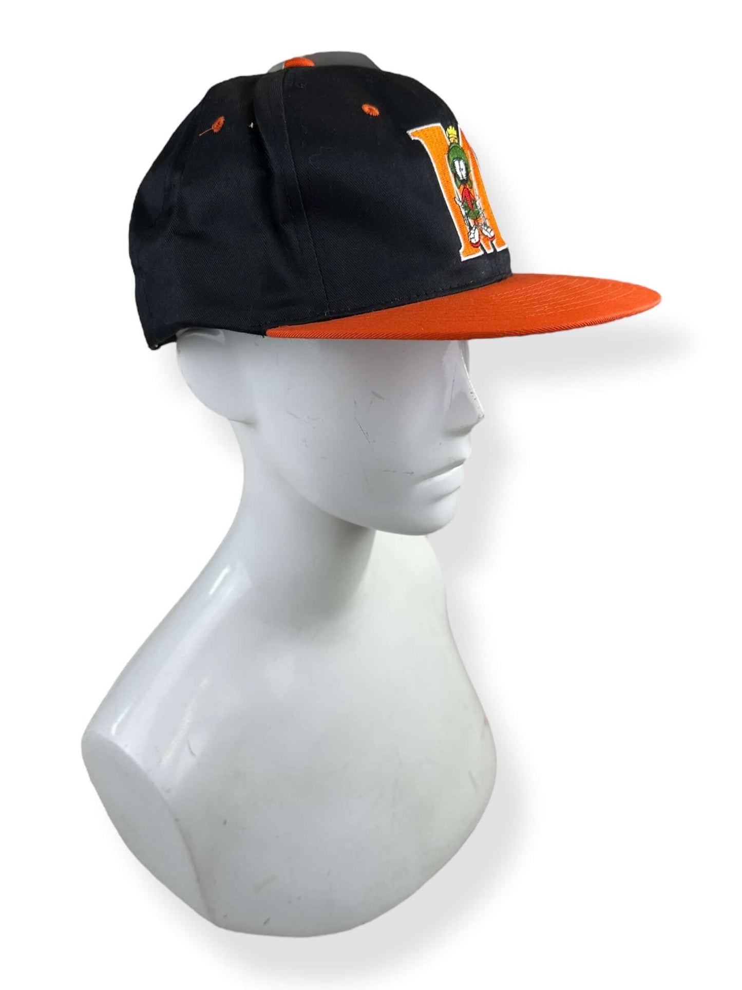 RIght SIde View of NOS Acme Clothing Marvin the Martian Orange Large Fitted Hat