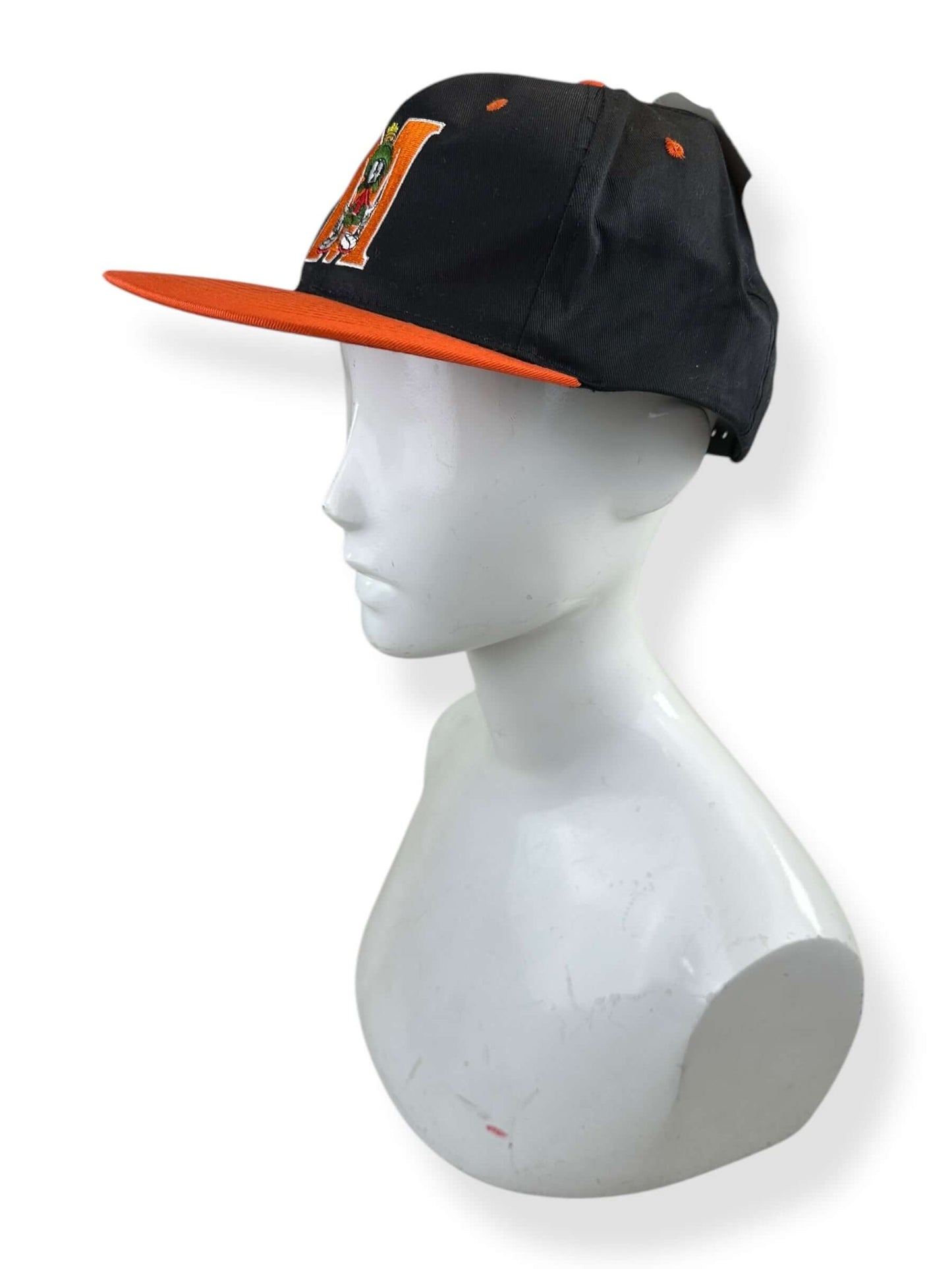 Front Left View of NOS Acme Clothing Marvin the Martian Orange Large Fitted Hat