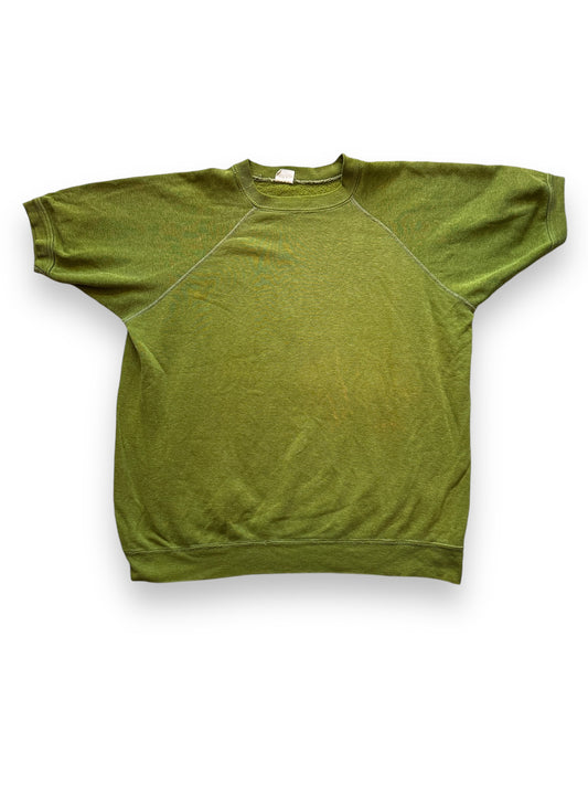 Front View of Vintage Penney's Chartreuse Creslan Blend Crewneck SZ L