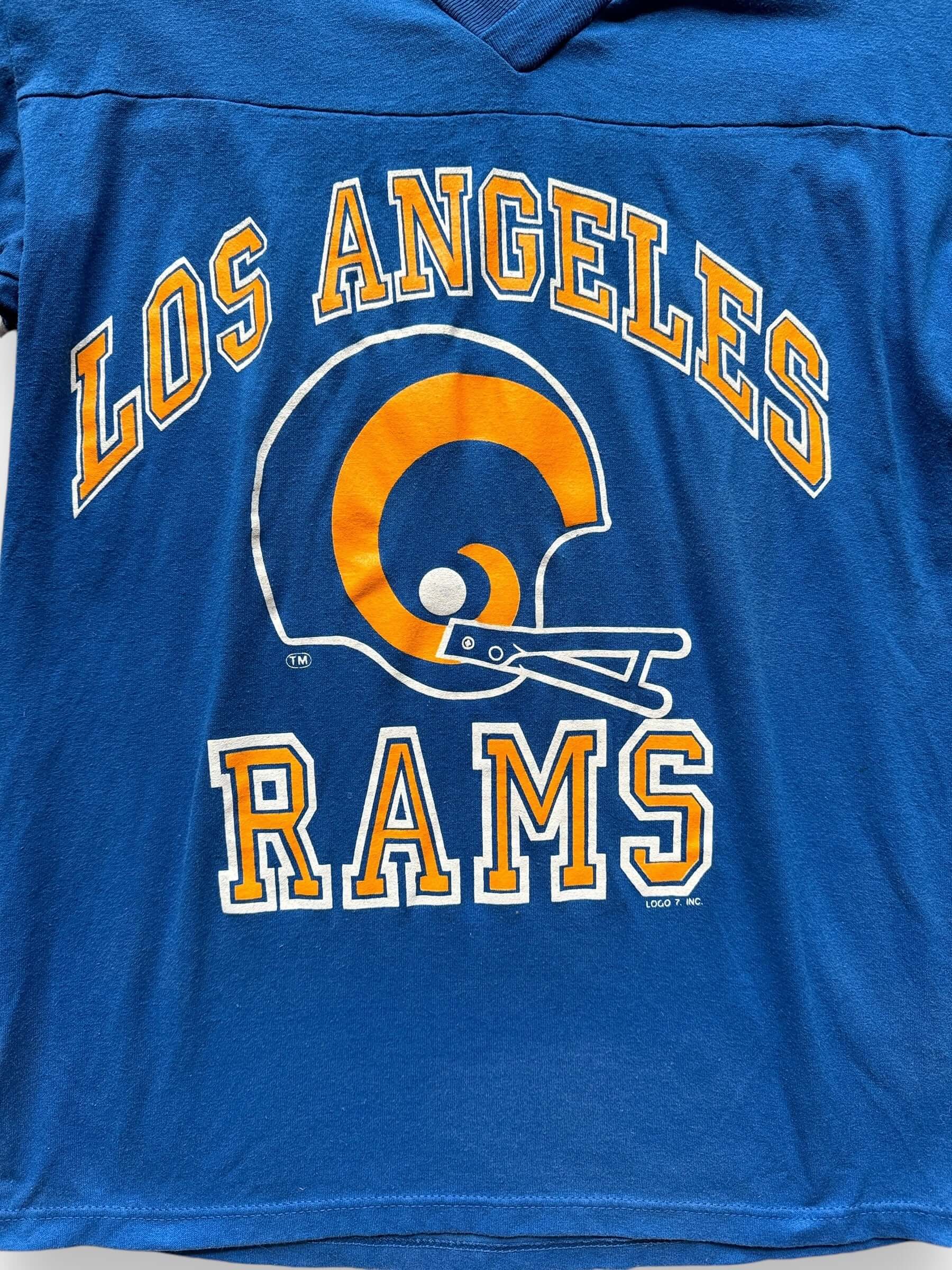 Front Detail on Vintage LA Rams Jersey SZ M