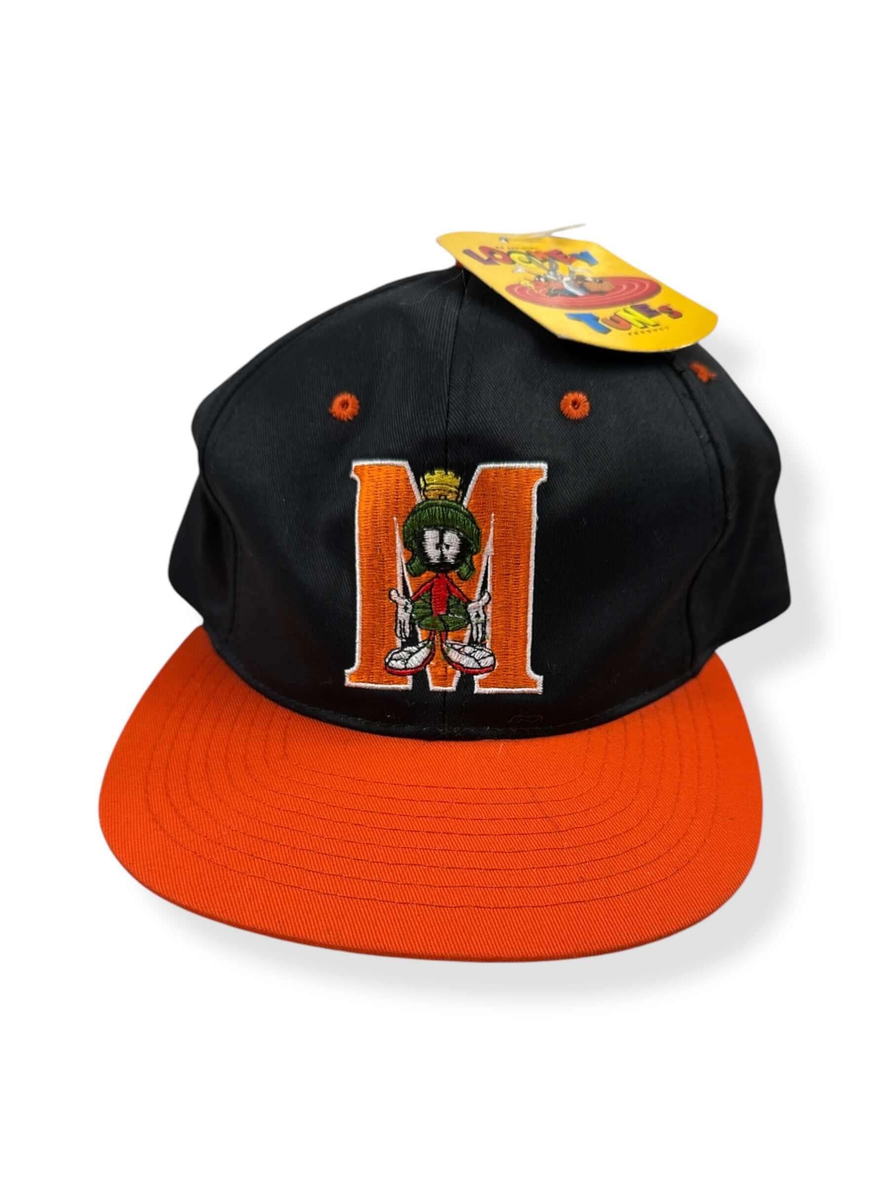 Front Detail of NOS Acme Clothing Marvin the Martian Orange Large Fitted Hat