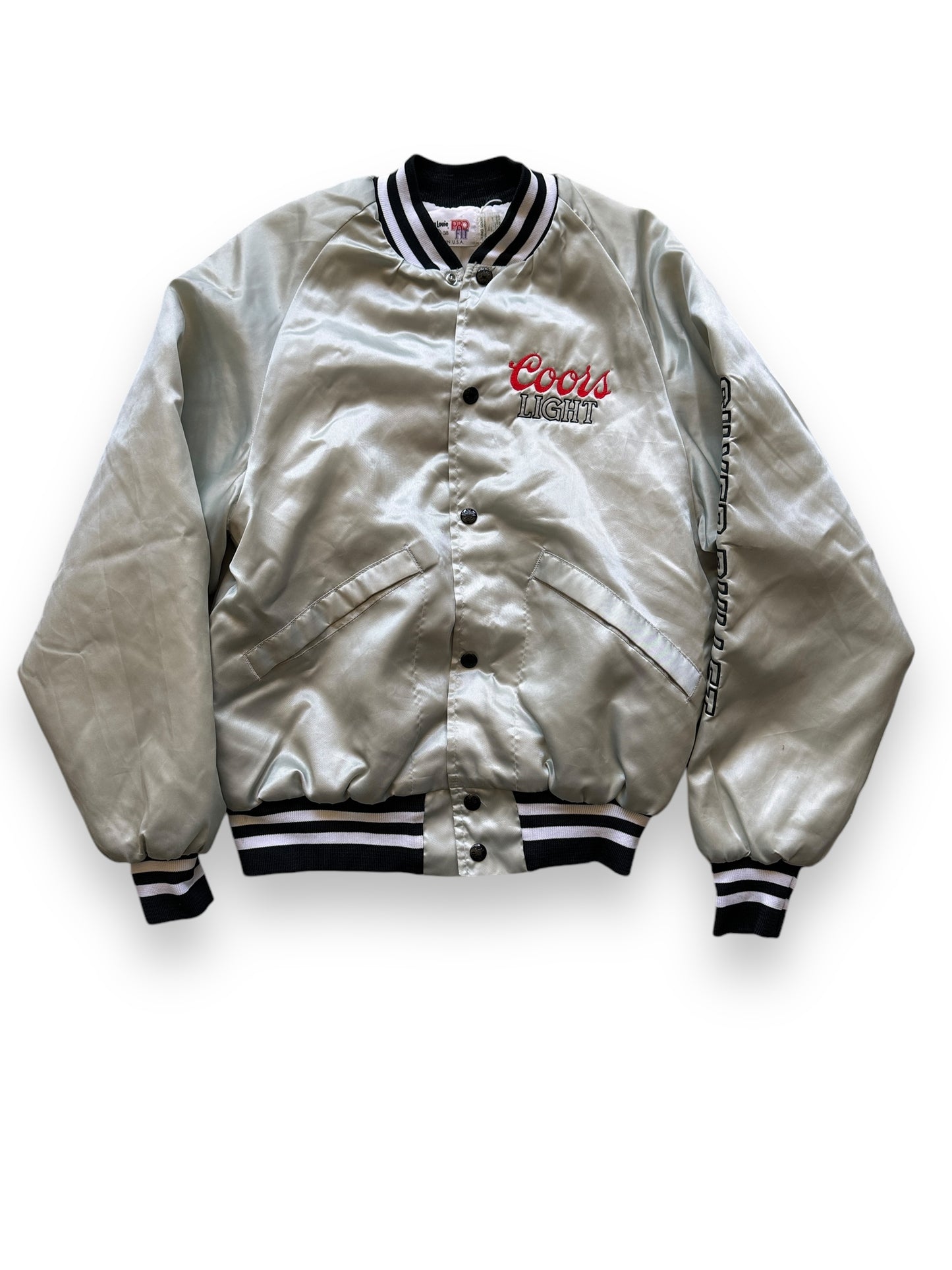 Front View of Vintage Coors Light Coaches Jacket SZ S