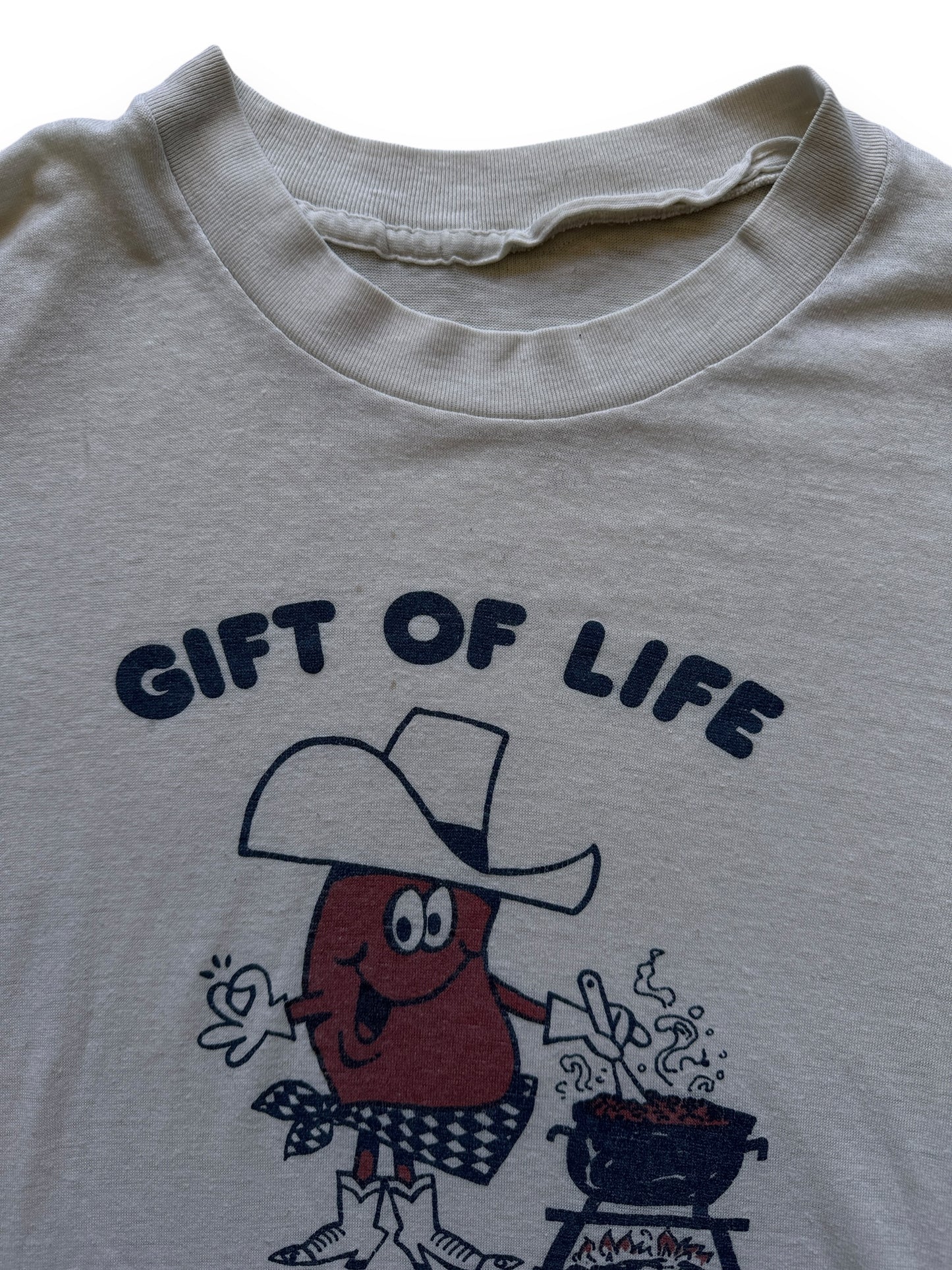 Upper Collar View of Vintage Gift of Life Chili Cook Off Tee SZ M