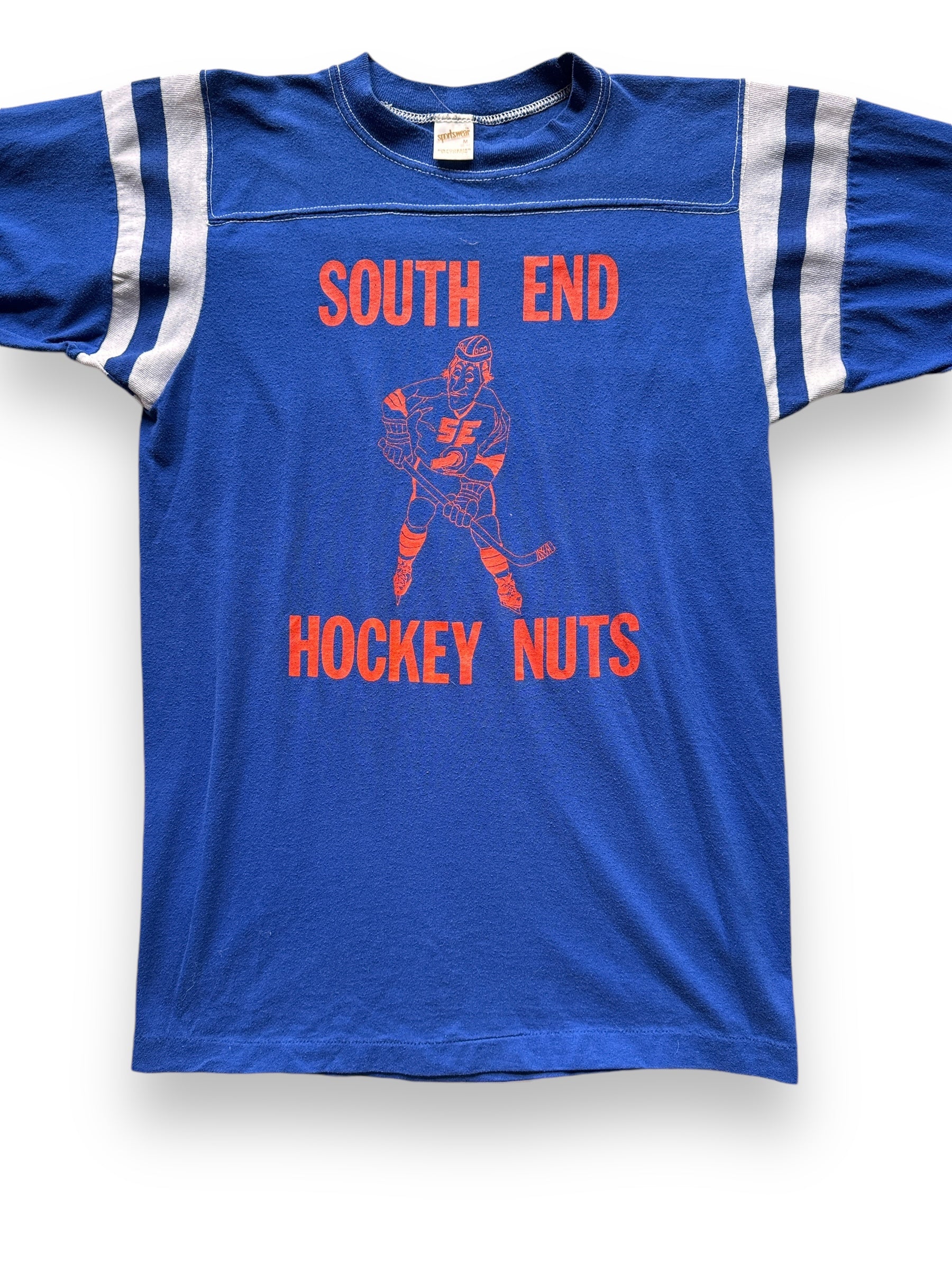 Front Detail on Vintage South End Hockey Nuts Jersey SZ M