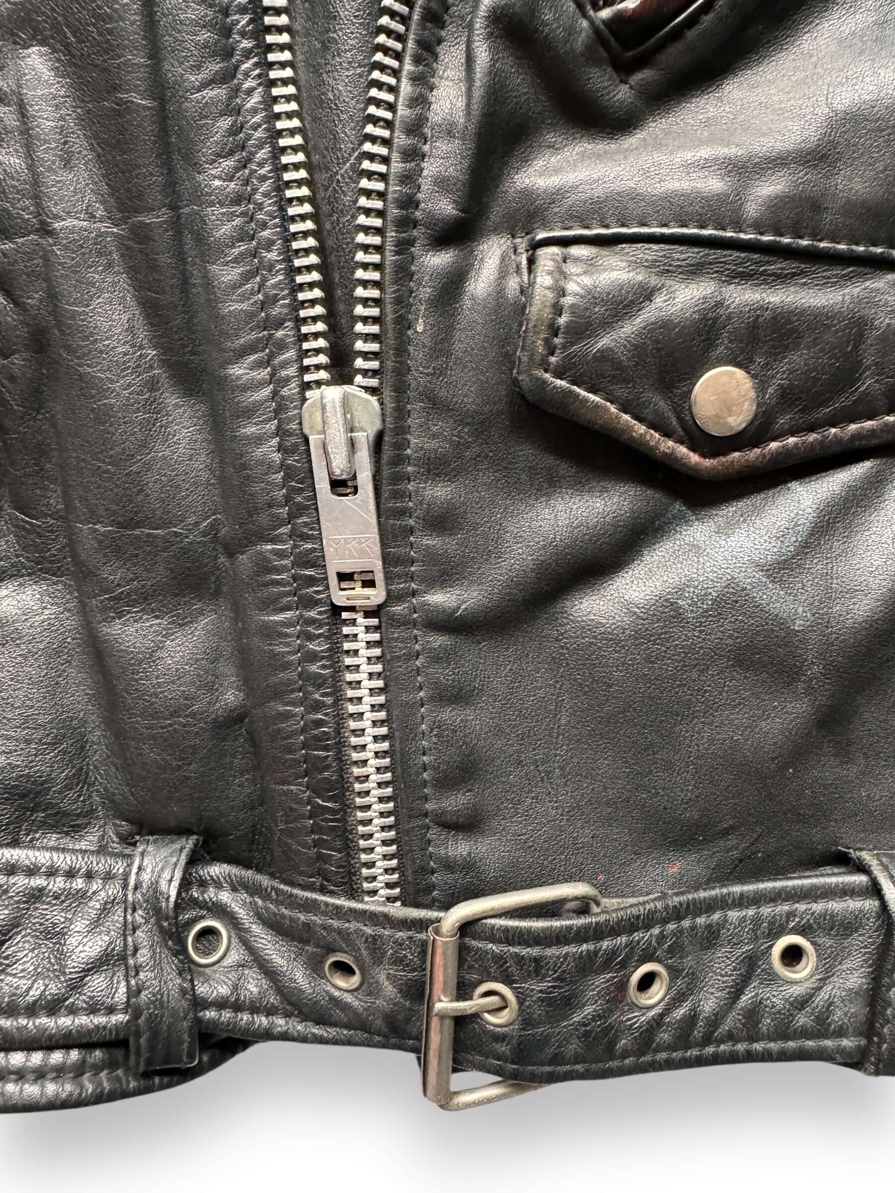 Zipper View of Vintage Sisters of Mercy Studded Leather Jacket SZ M