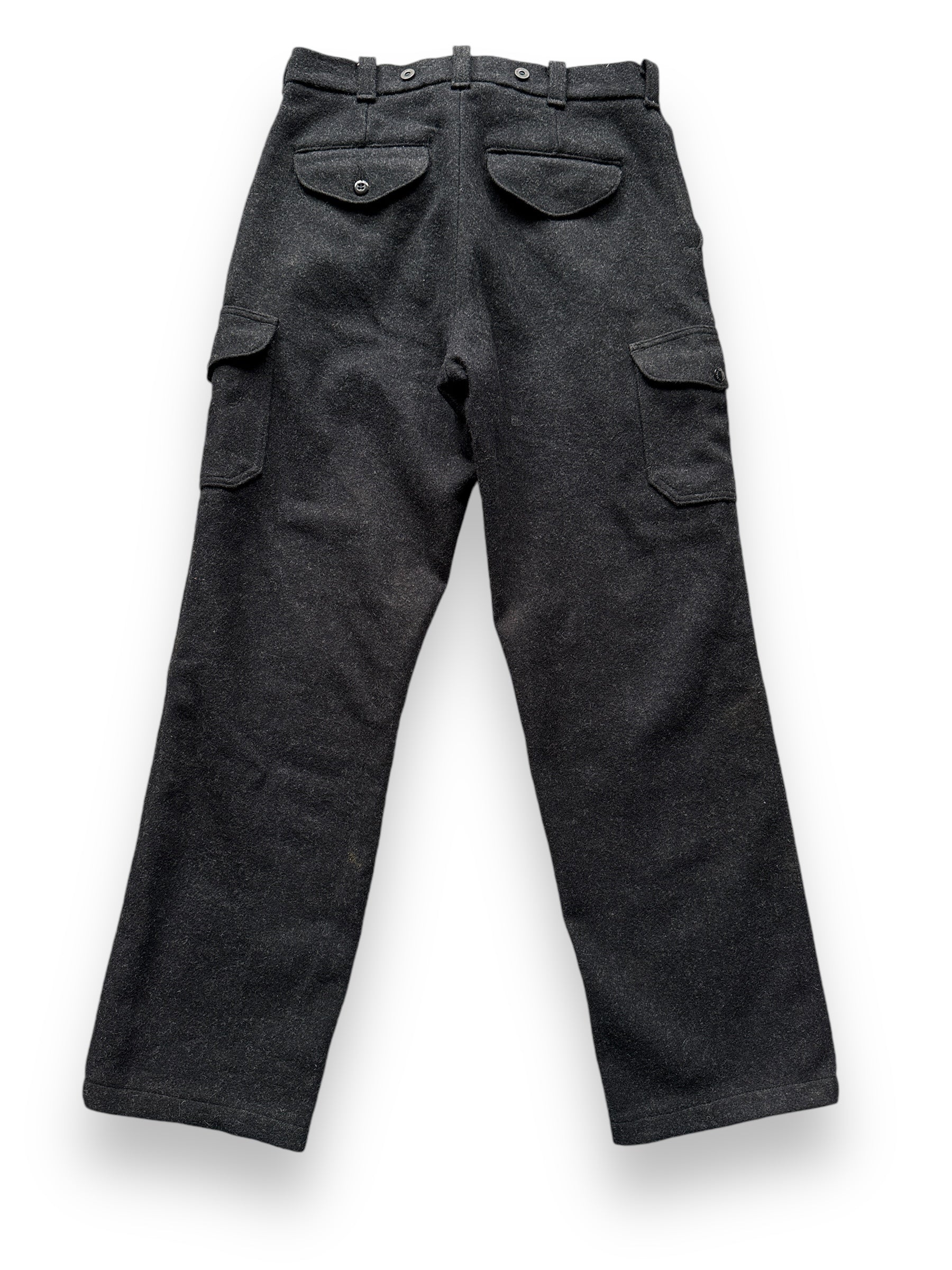 Rear View of Vintage Charcoal Grey Filson Wool Trousers W34