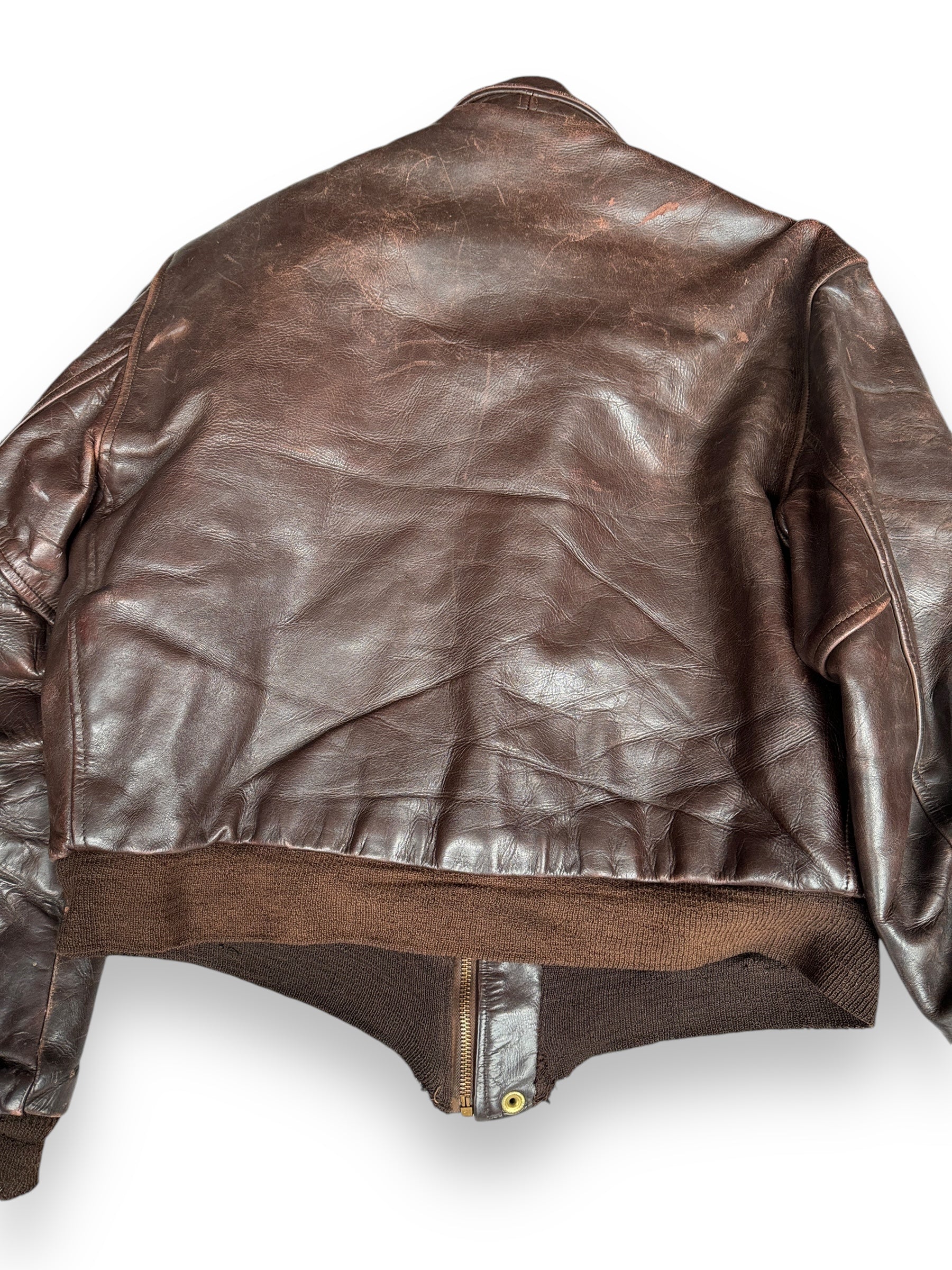 Rear Detail on Vintage Penney's Horsehide Jacket SZ 42