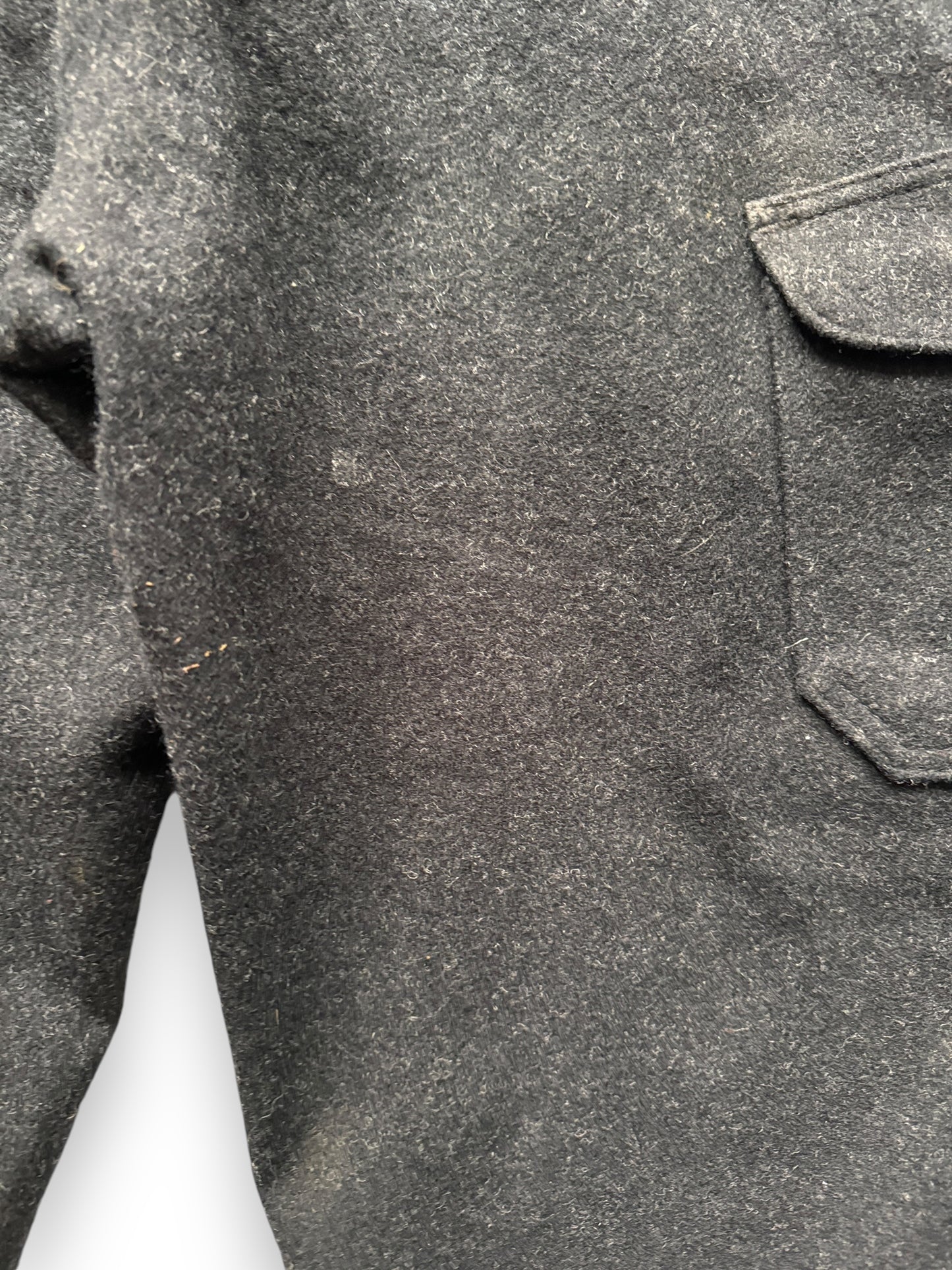 Small Stain on Butt of Vintage Charcoal Grey Filson Wool Trousers W34