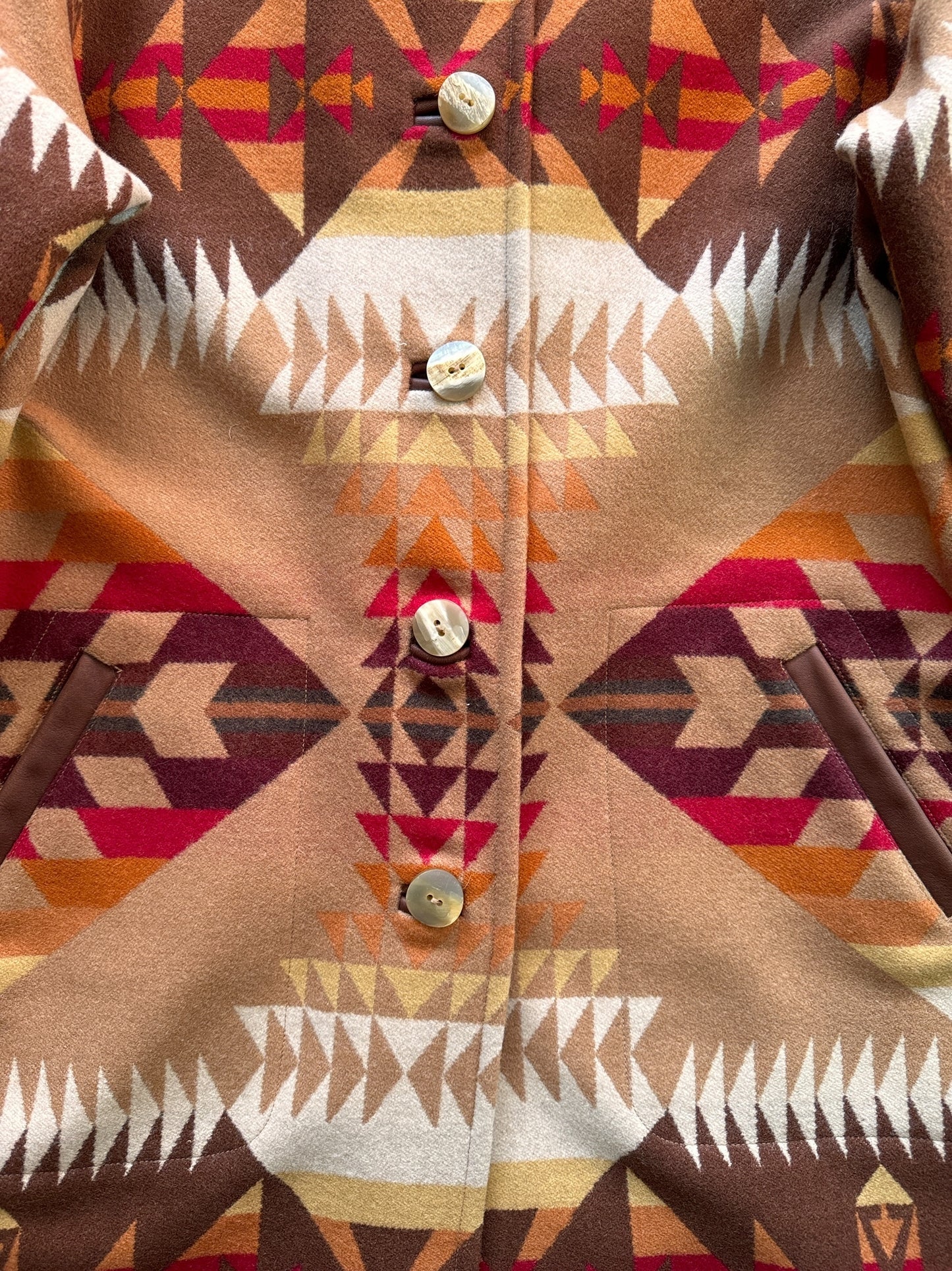 Horn Buttons on Pendleton Originals Long Ladies Jacket SZ XL