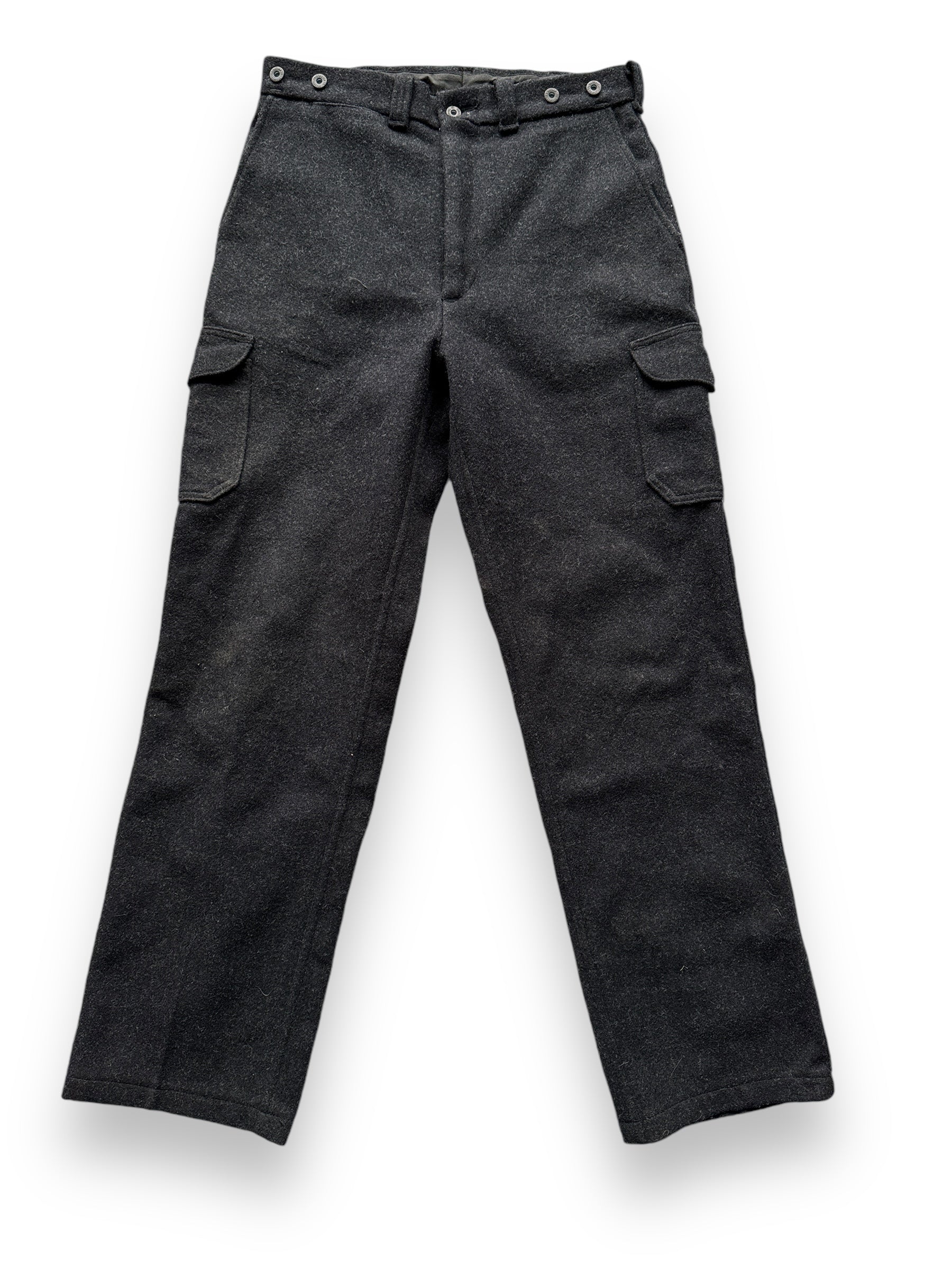 Front View of Vintage Charcoal Grey Filson Wool Trousers W34