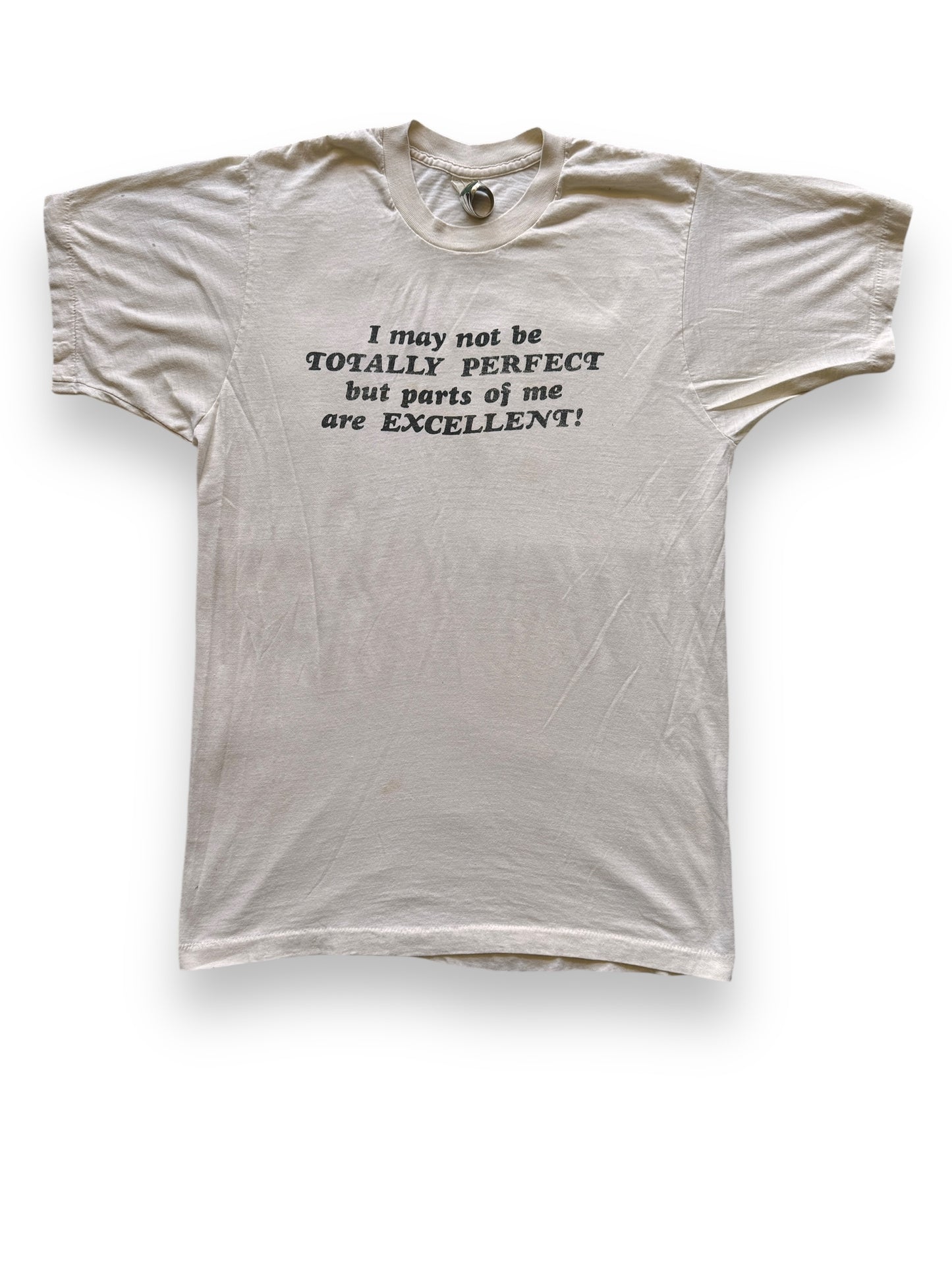 Front View of Vintage I May Not Be Totally Perfect Tee SZ L