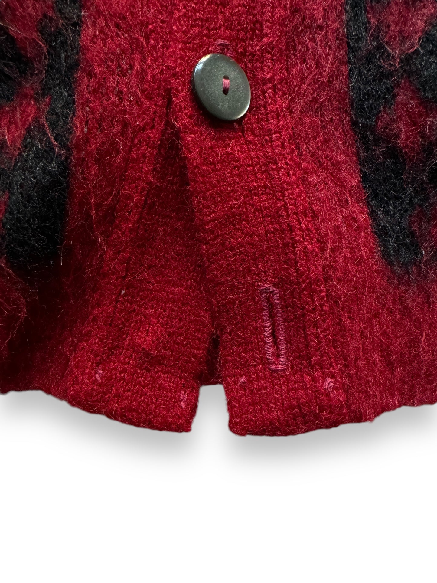 Missing Button on Bottom of Vintage Mohair Cardigan SZ L