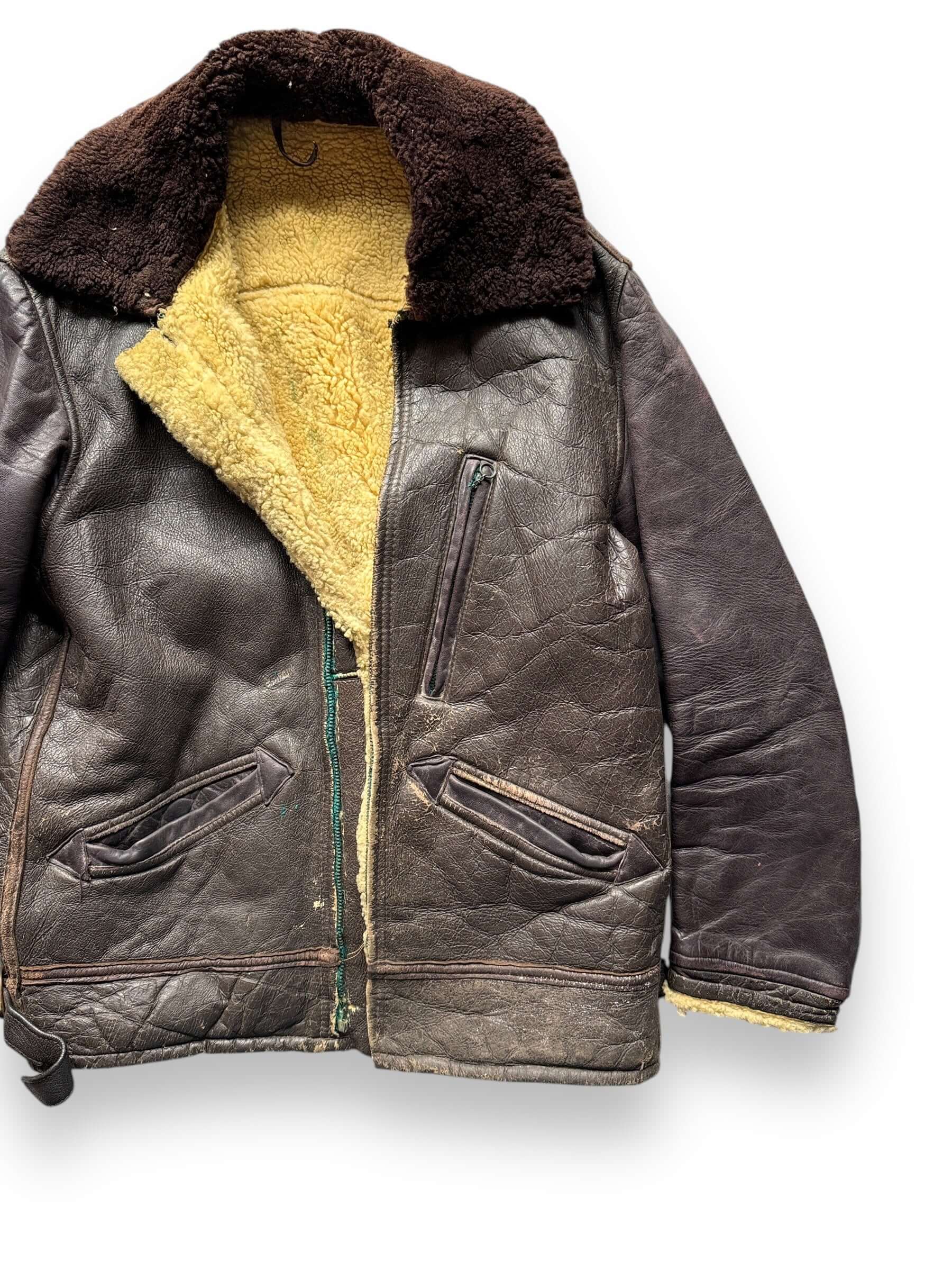 ジャケット・アウター vintage point mouton fright JACKET B-3 Schott Type B3 (B-3) Flight Mouton Leather Jacket Size 40