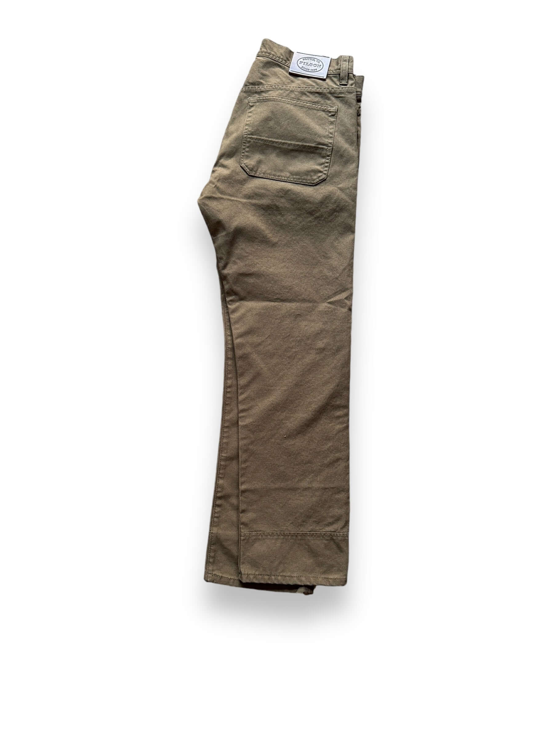 Side Profile of NOS Filson Dry Tin 5 Pocket Pants W33