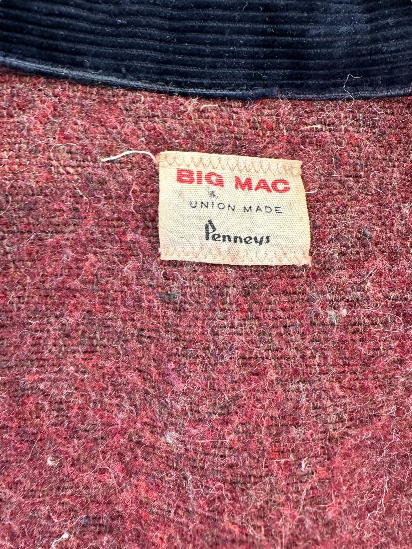 Tag View of Vintage Blanket Lined Big Mac Chore Coat SZ XXL