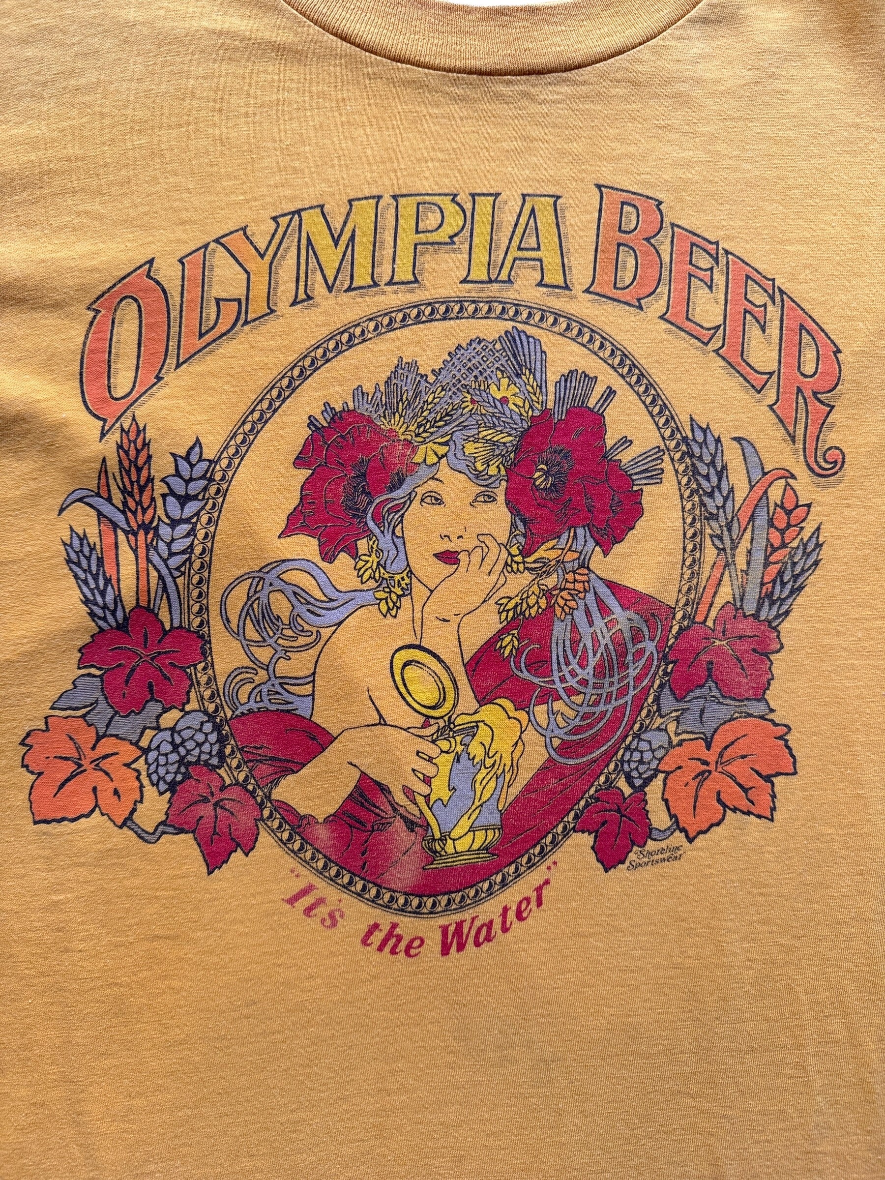 Graphic Detail on Vintage Olympia Beer Tee SZ L