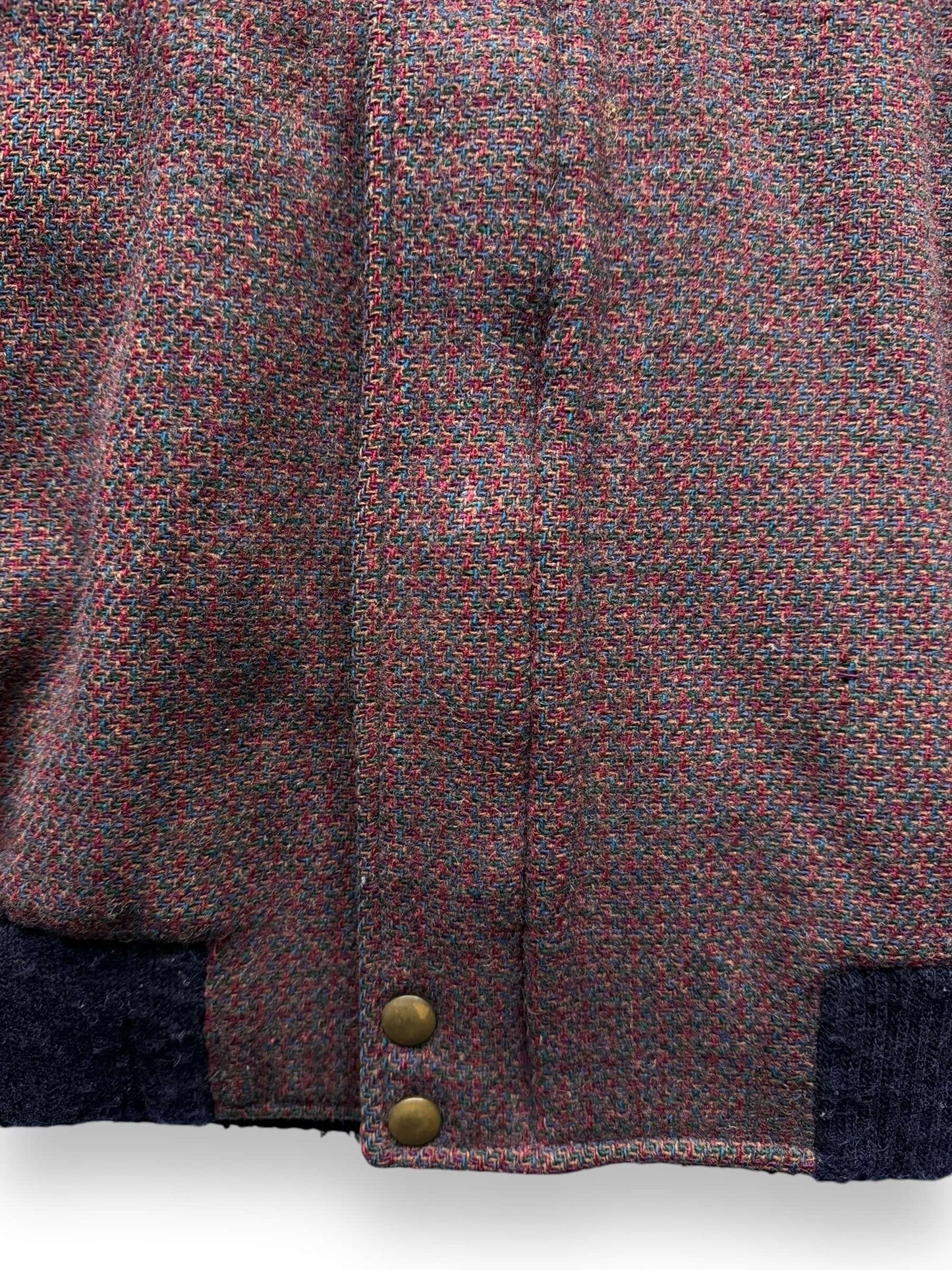 Small imperfection on placket of Vintage Pendleton Lobo Wool Bomber Coat SZ M