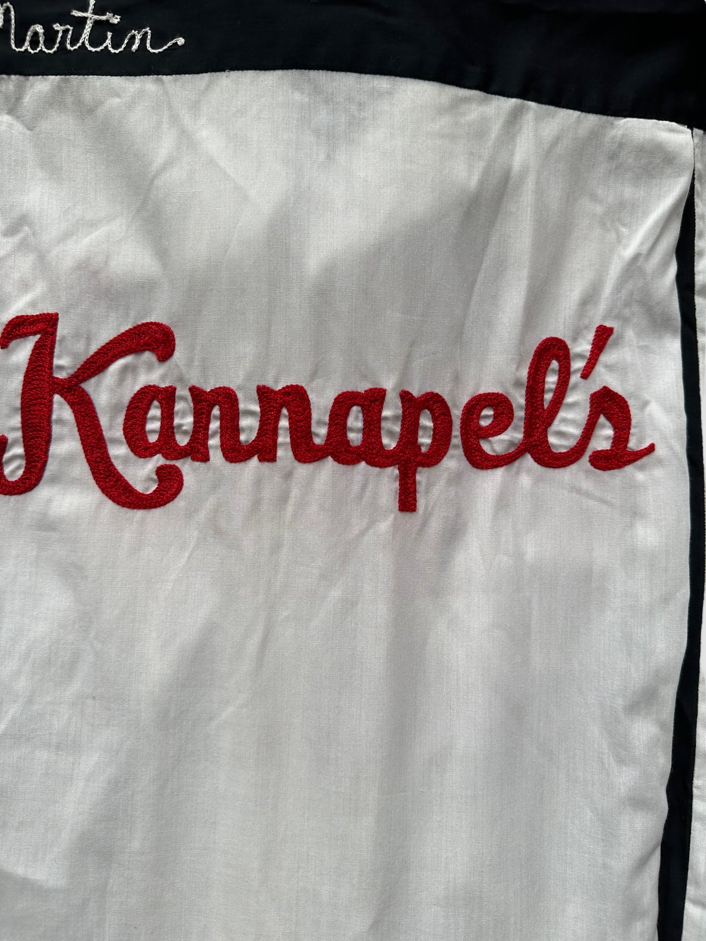 Kannapel's chainstitching on Vintage "Kannapel's" Chainstitched Bowling Shirt SZ 14 | Vintage Bowling Shirt Seattle | Barn Owl Vintage Seattle