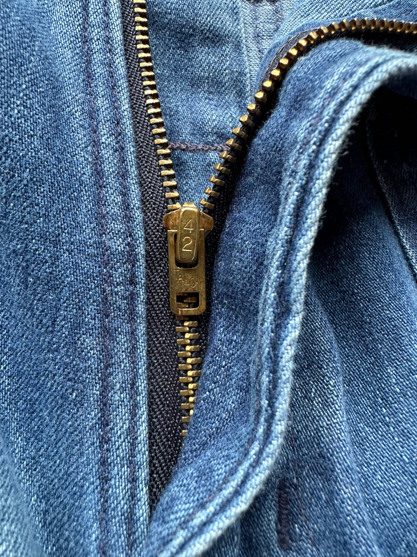 Talon zipper on Vintage Seafarer Swabbies 31 x 33 | Barn Owl Vintage Seattle | Vintage Denim Seattle