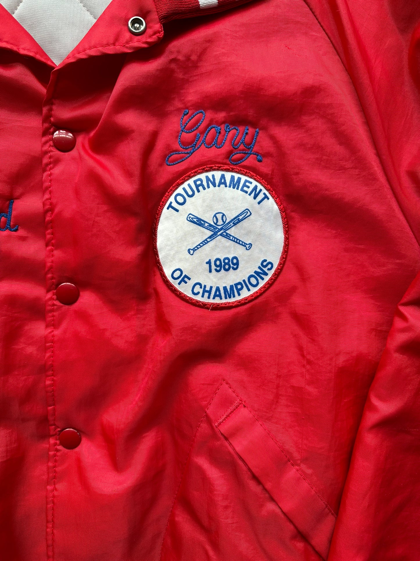Patch shot of Vintage Ballard Oil Vikings Coaches Jacket SZ XL | Vintage Coaches Jacket Seattle | Seattle Vintage Coats