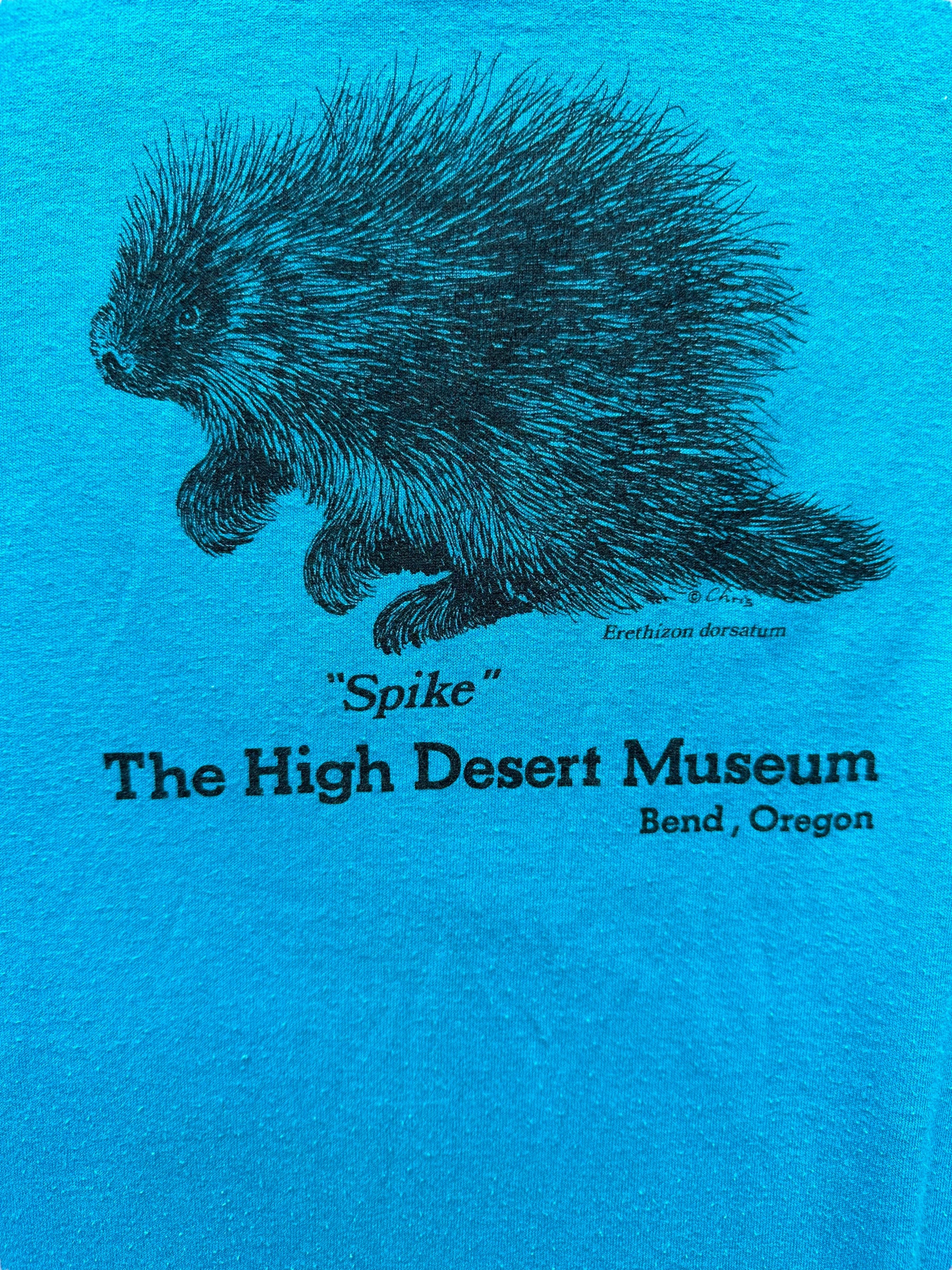 Graphic Detail Close Up on Vintage Bend High Desert Museum Porcupine Tee SZ L | Vintage Single Stitch T-Shirts Seattle | Barn Owl Vintage Tees Seattle