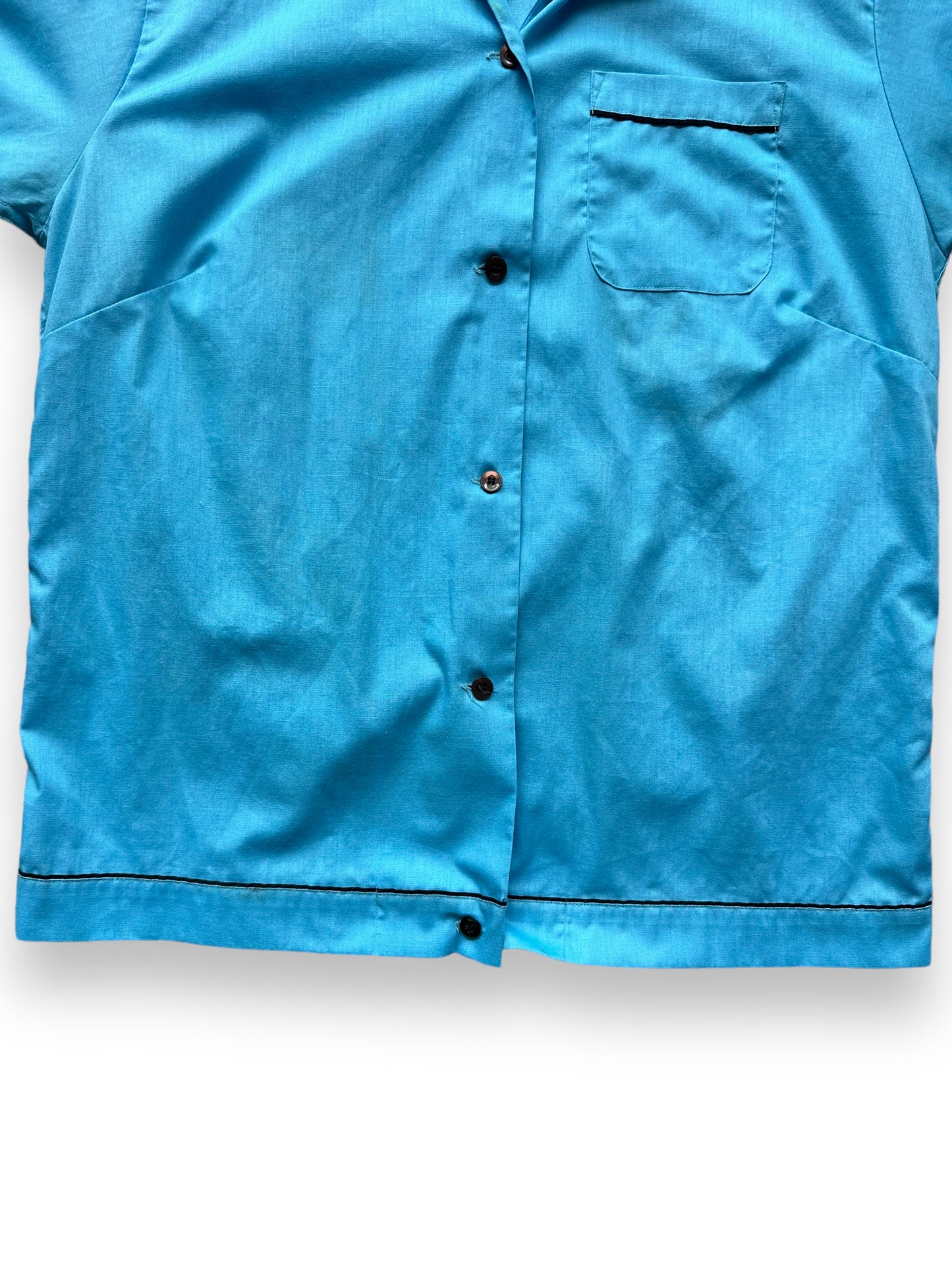 Bottom of Vintage "Shoreline High" Chainstitched Bowling Shirt SZ 36 | Vintage Bowling Shirt Seattle | Barn Owl Vintage Seattle