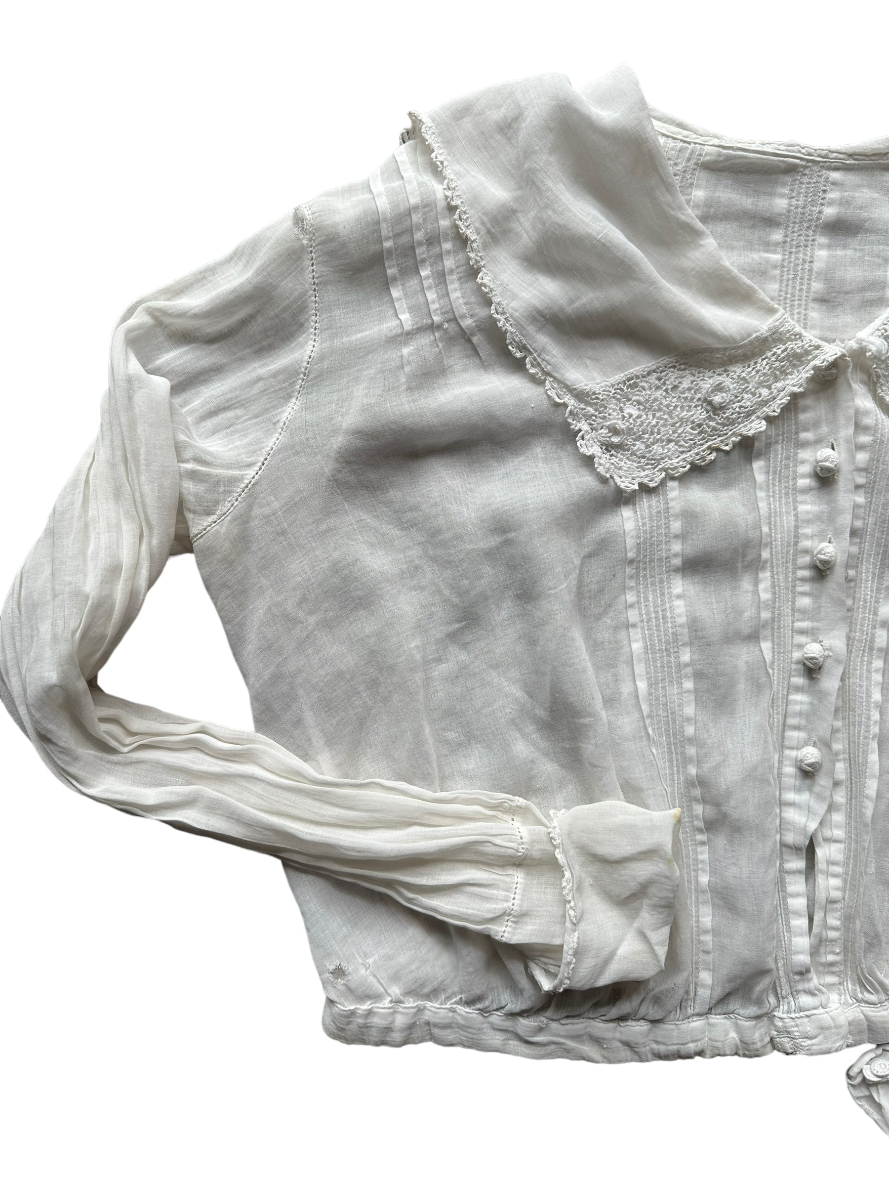 Front right side view Early 1900's Edwardian Blouse | Seattle True Vintage | Barn Owl Ladies Clothing