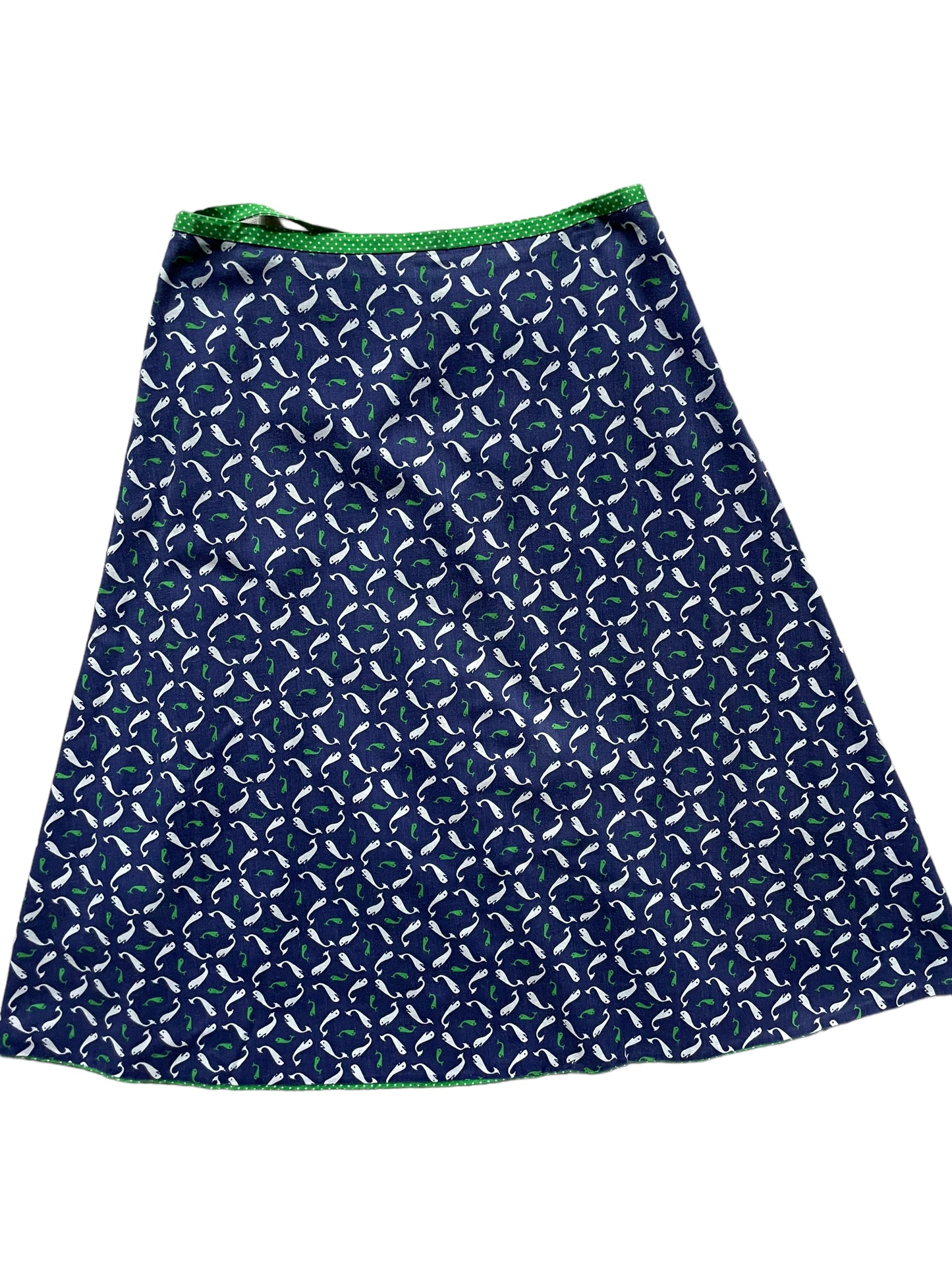 Full back view of Vintage 1970s Whale Wrap Skirt 