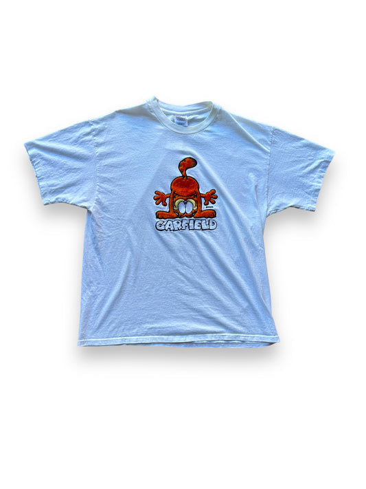 Front of Vintage Garfield Fuzzy Print Tee SZ XL |  Vintage Cat Tee Seattle | Barn Owl Vintage