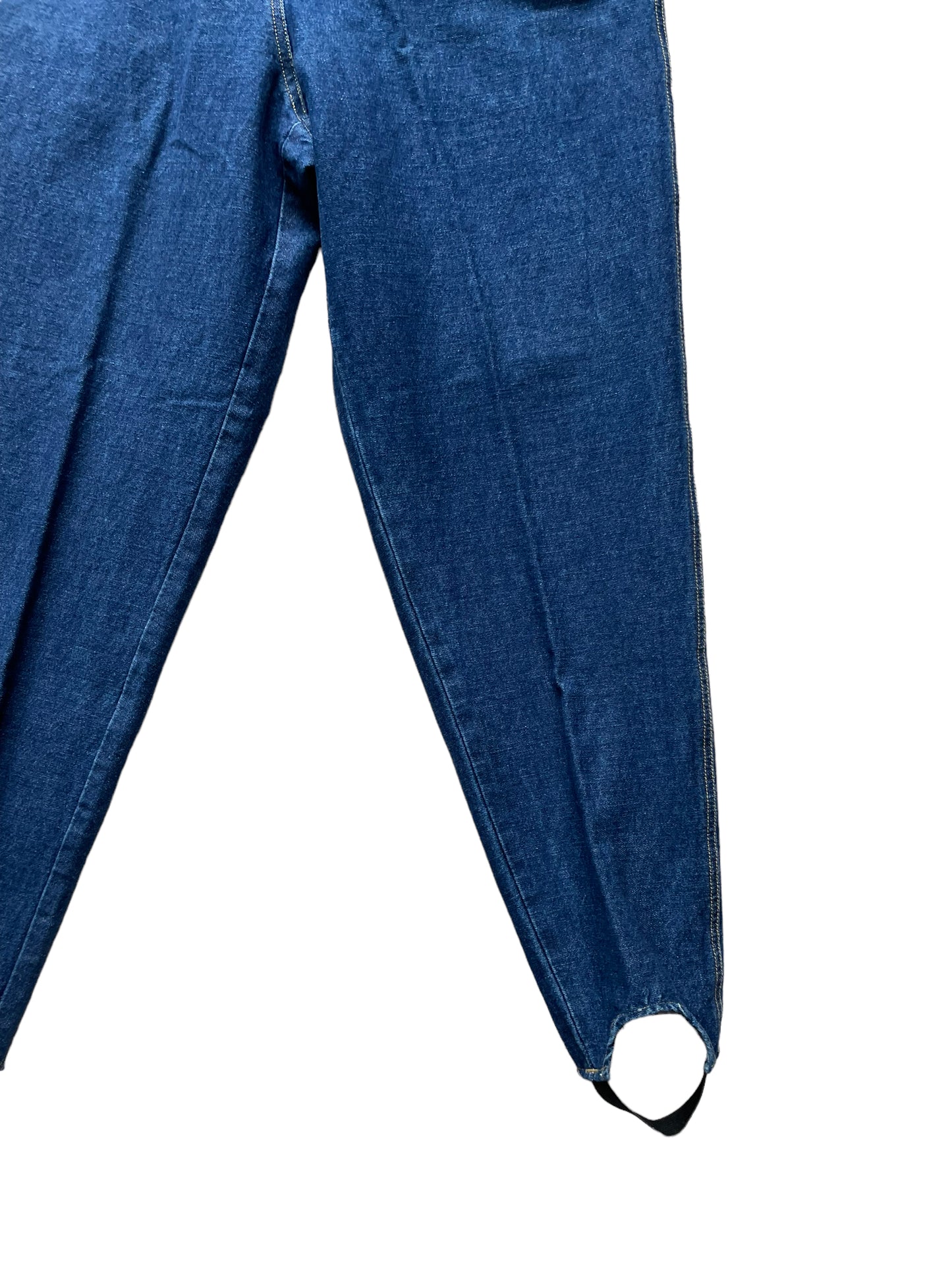 Left front leg view of Vintage Deadstock 80's Liz Claiborne Side Zip Stir Up Jeans