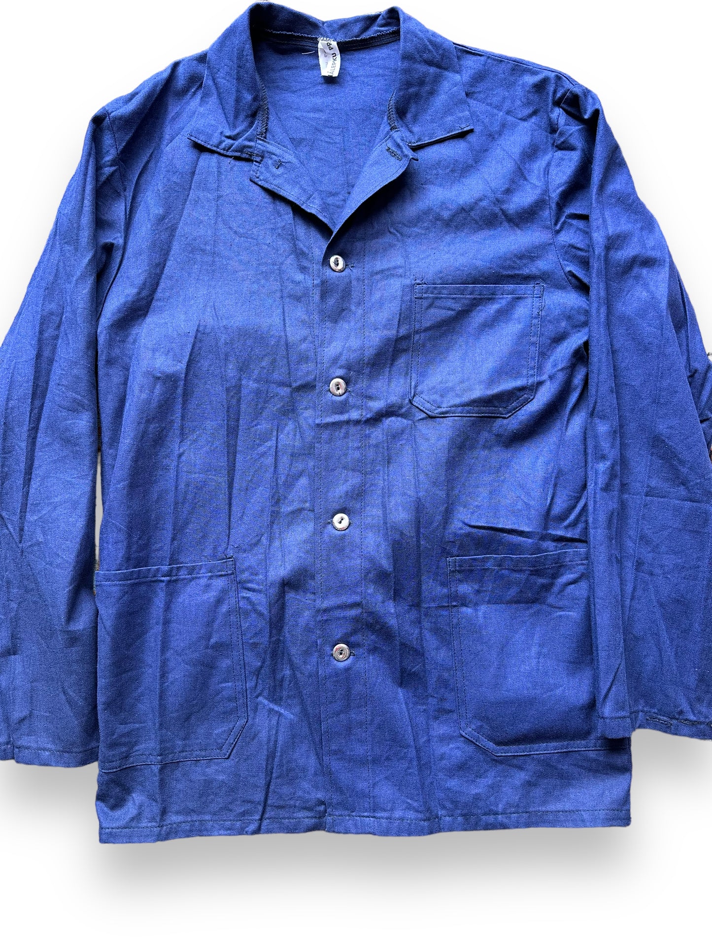 Front Detail on Vintage Light Cotton European Workwear Shirt SZ M | Vintage European Workwear Seattle | Barn Owl Vintage Goods Seattle