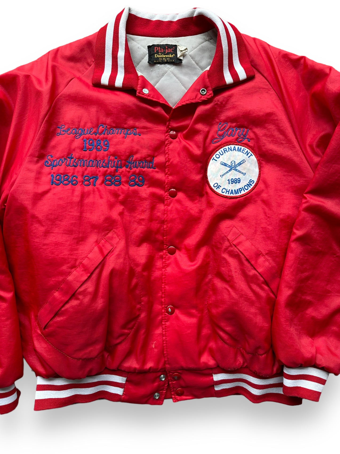 Front close up of Vintage Ballard Oil Vikings Coaches Jacket SZ XL | Vintage Coaches Jacket Seattle | Seattle Vintage Coats