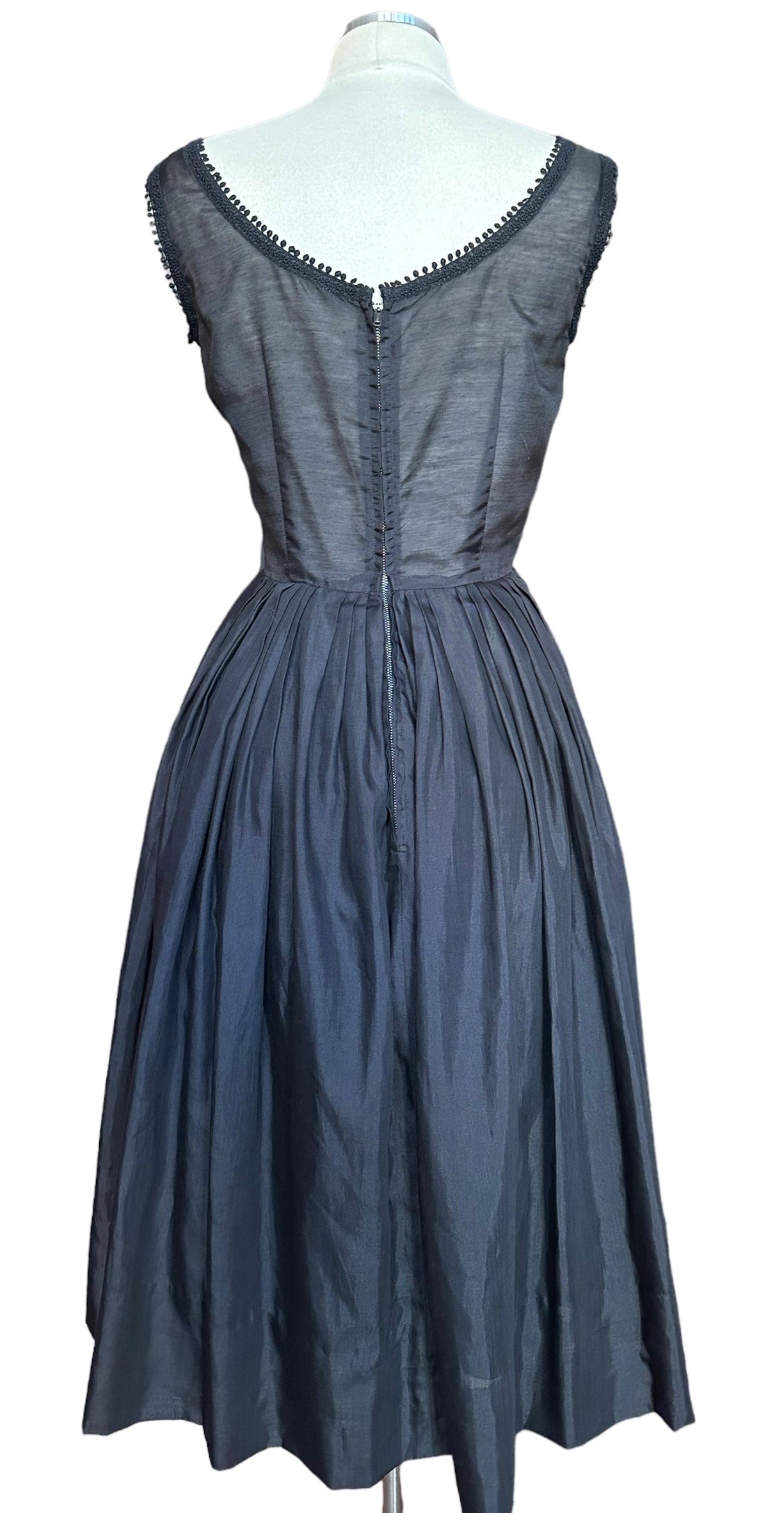 Full back view of Vintage Early 1950s Black Dress | Barn Owl Ladies | Seattle True Vintage