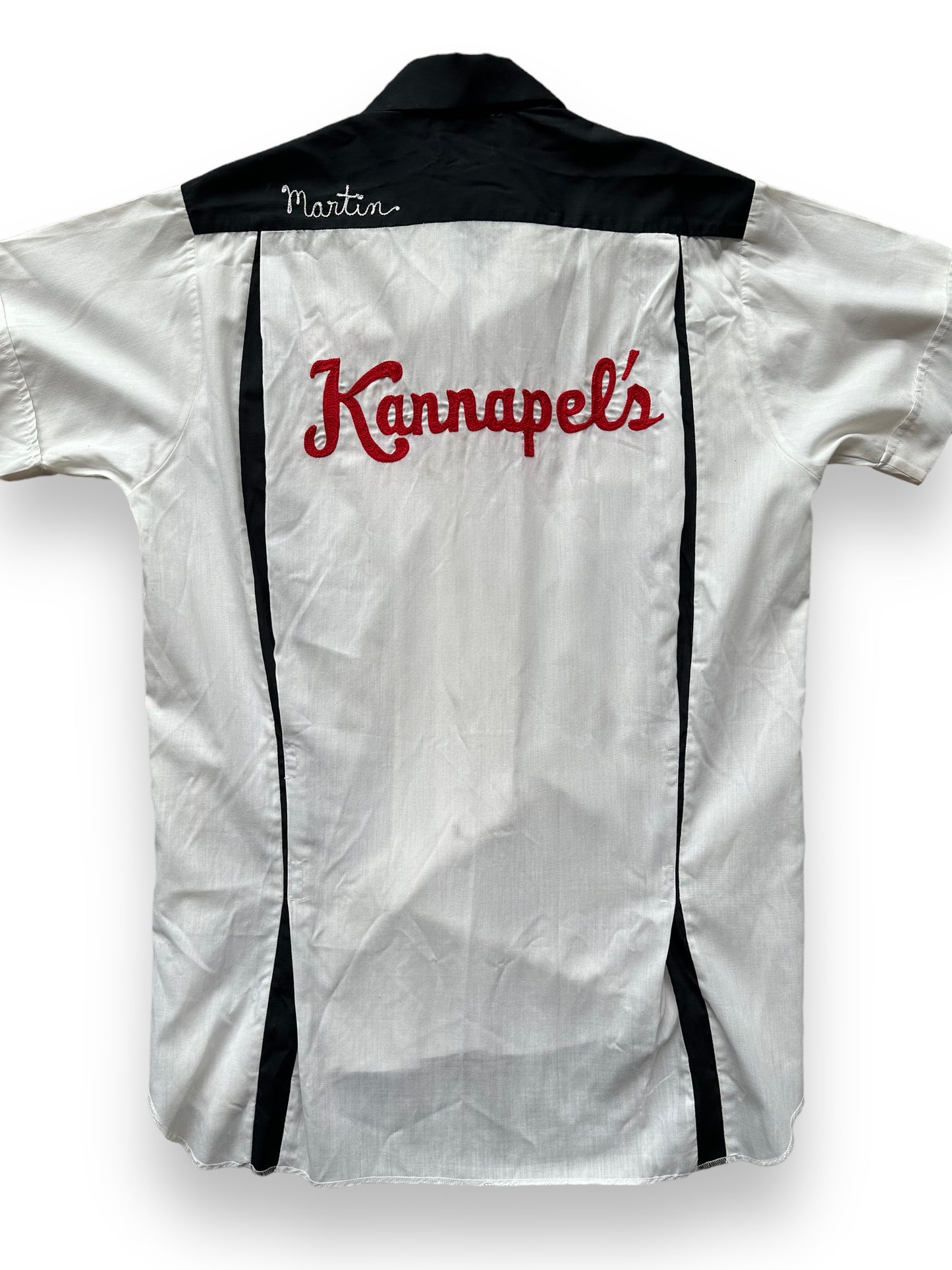 Back close up of Vintage "Kannapel's" Chainstitched Bowling Shirt SZ 14 | Vintage Bowling Shirt Seattle | Barn Owl Vintage Seattle