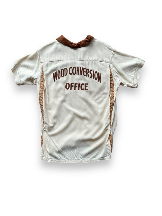 Back of Vintage "Wood Conversion Office" Bowling Shirt SZ M | Vintage Bowling Shirt Seattle | Barn Owl Vintage Seattle