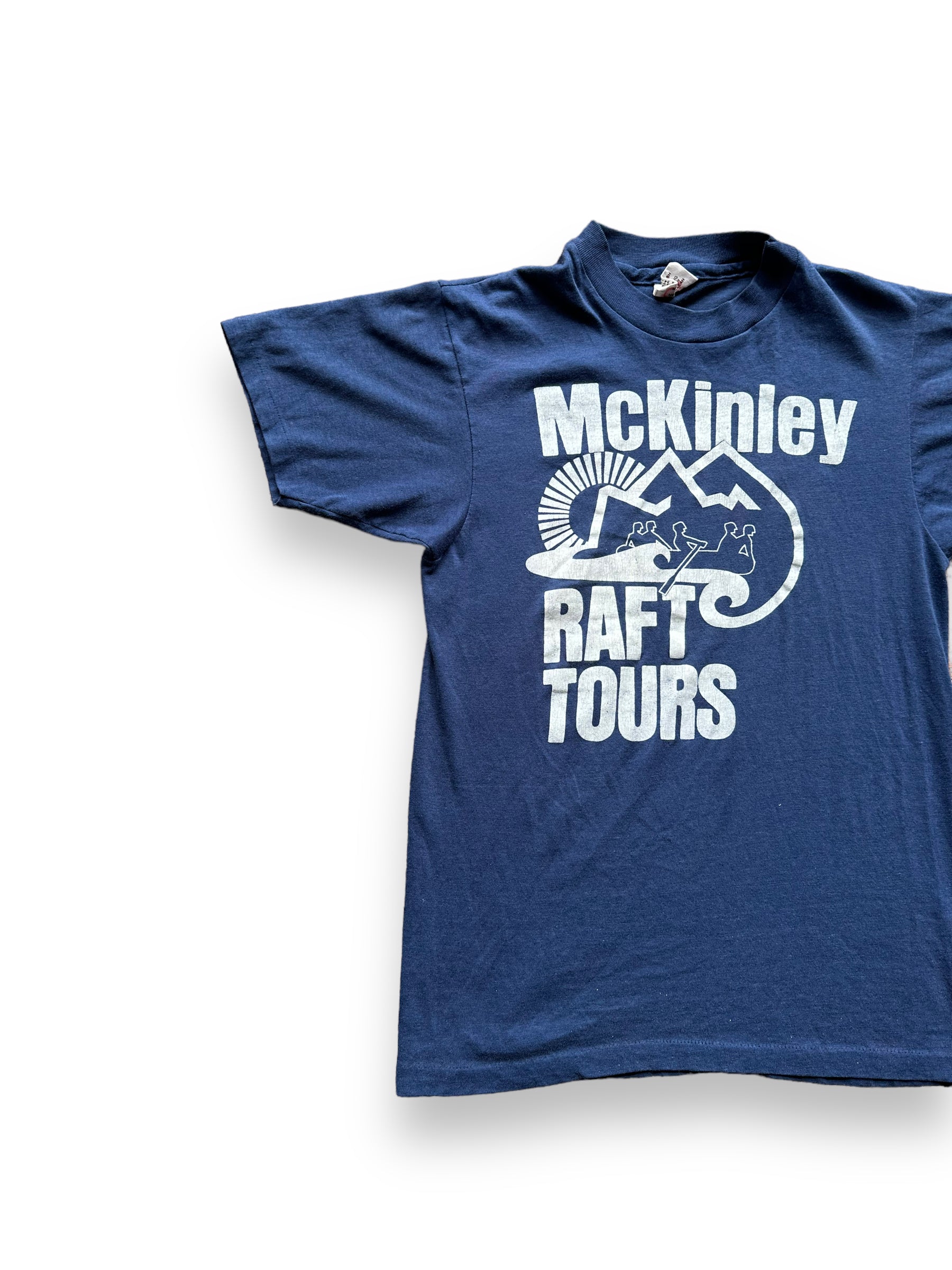Front right of Vintage McKinley Raft Tours Tee SZ S | Vintage Graphic Tee Seattle | Barn Owl Vintage