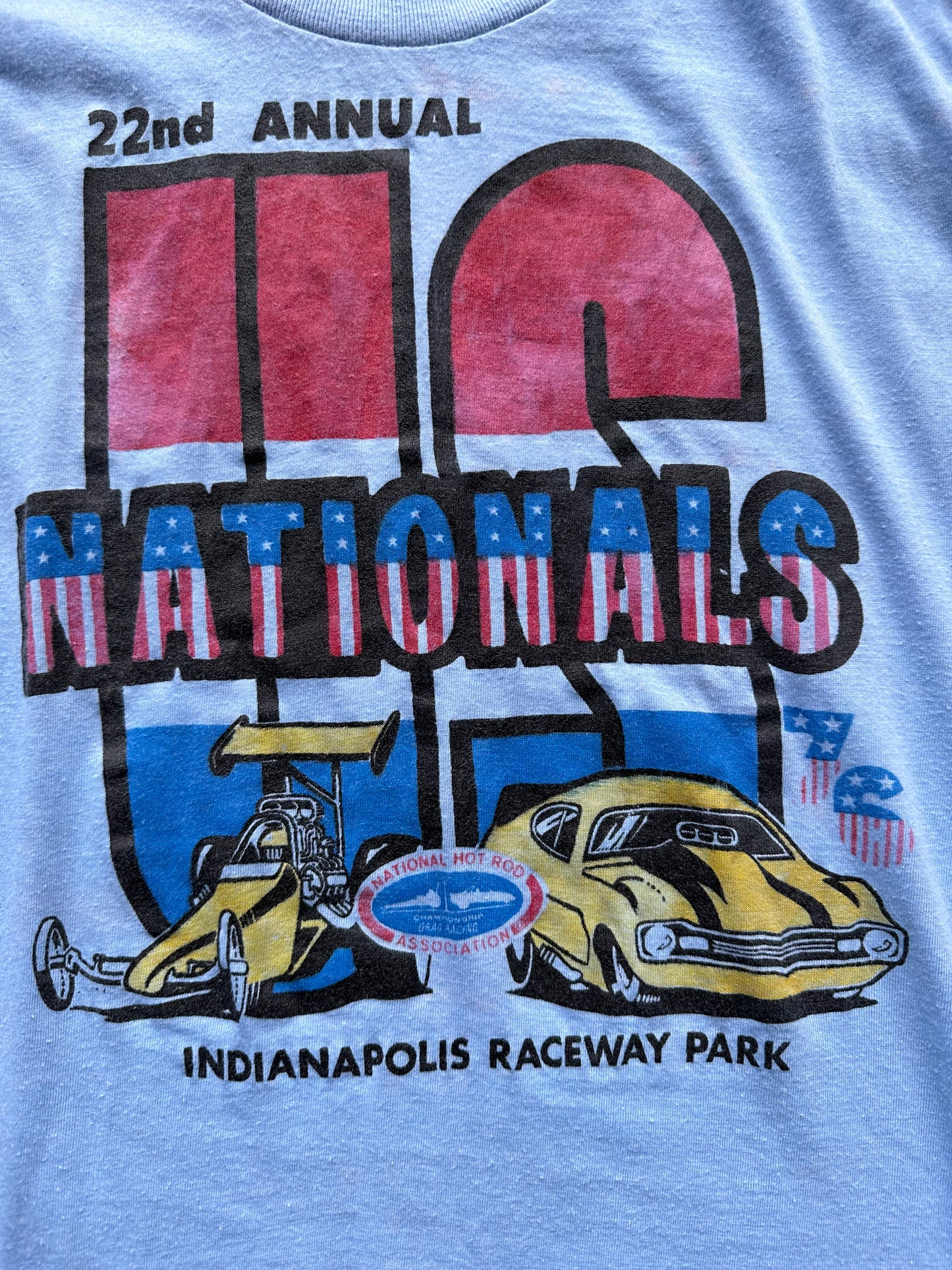 Graphic of Vintage 22nd Annual US Nationals Tee SZ L |  Vintage Auto Tee Seattle | Barn Owl Vintage