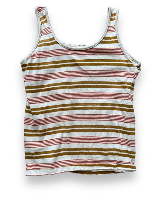 Front View of Vintage 1970s Striped Tank Top SZ M | Vintage Striped Tank Shirts Seattle | Barn Owl Vintage Tees Seattle