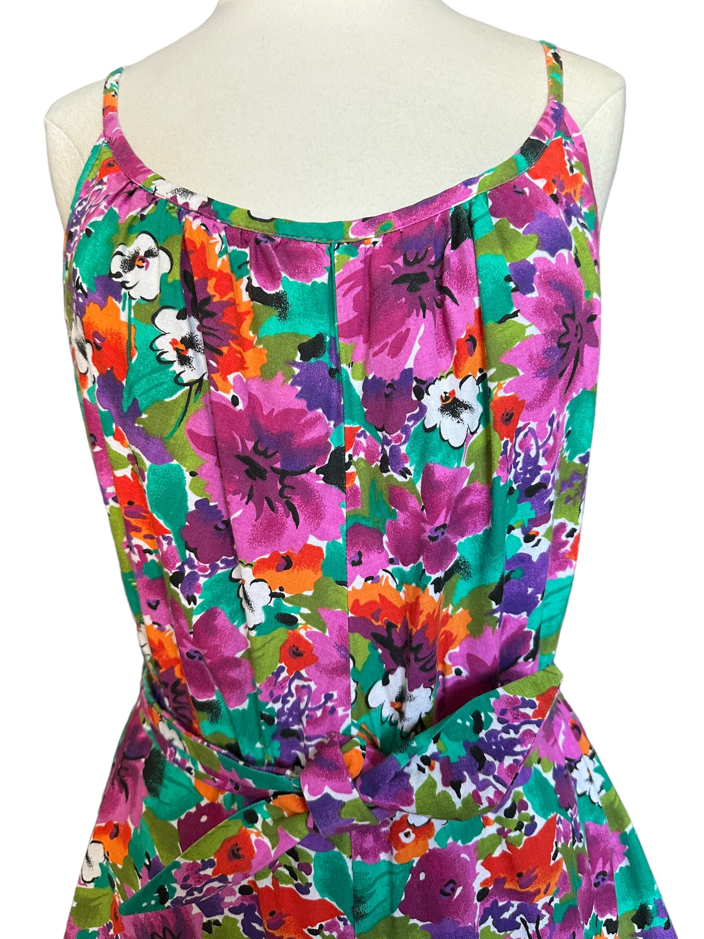 Front top view of Vintage 1980s Catalina Floral Swimsuit | Seattle Vintage Swimwear | Barn Owl True Vintage