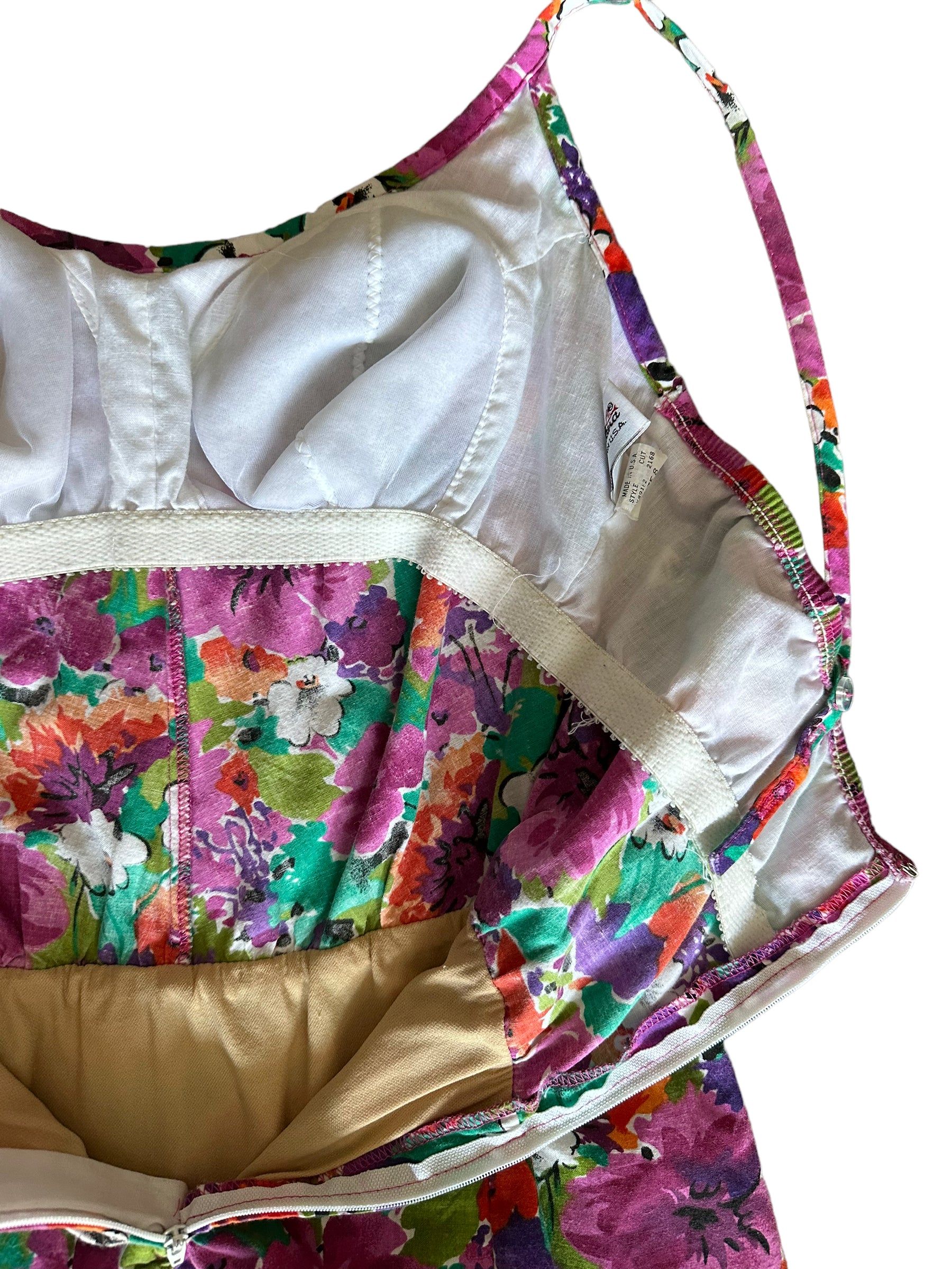 Inside view of Vintage 1980s Catalina Floral Swimsuit | Seattle Vintage Swimwear | Barn Owl True Vintage