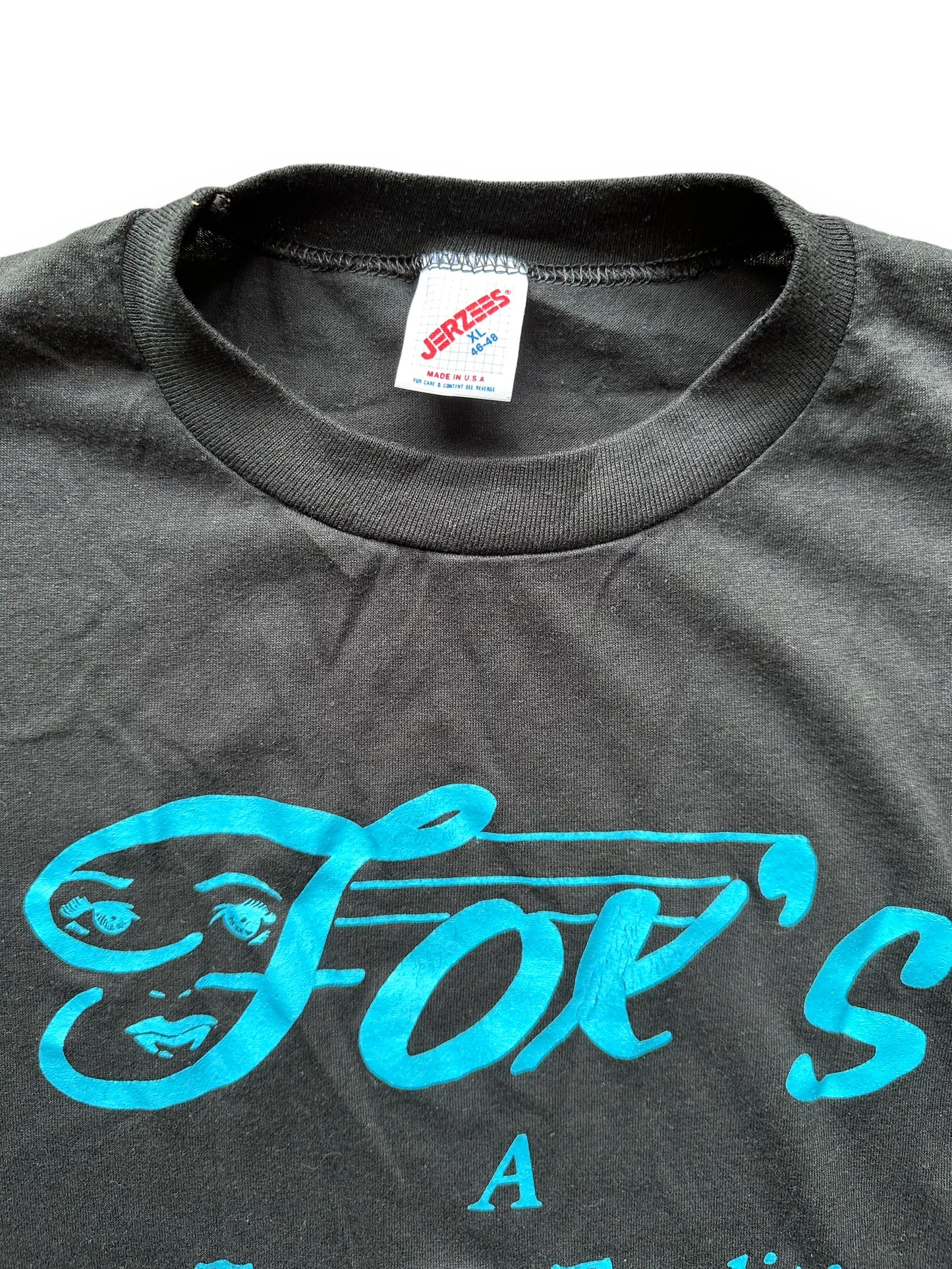 Tag close up of Vintage Fox's Tacoma Tee SZ XL | Vintage Single Stitch T-Shirts Seattle | Barn Owl Vintage Tees Seattle