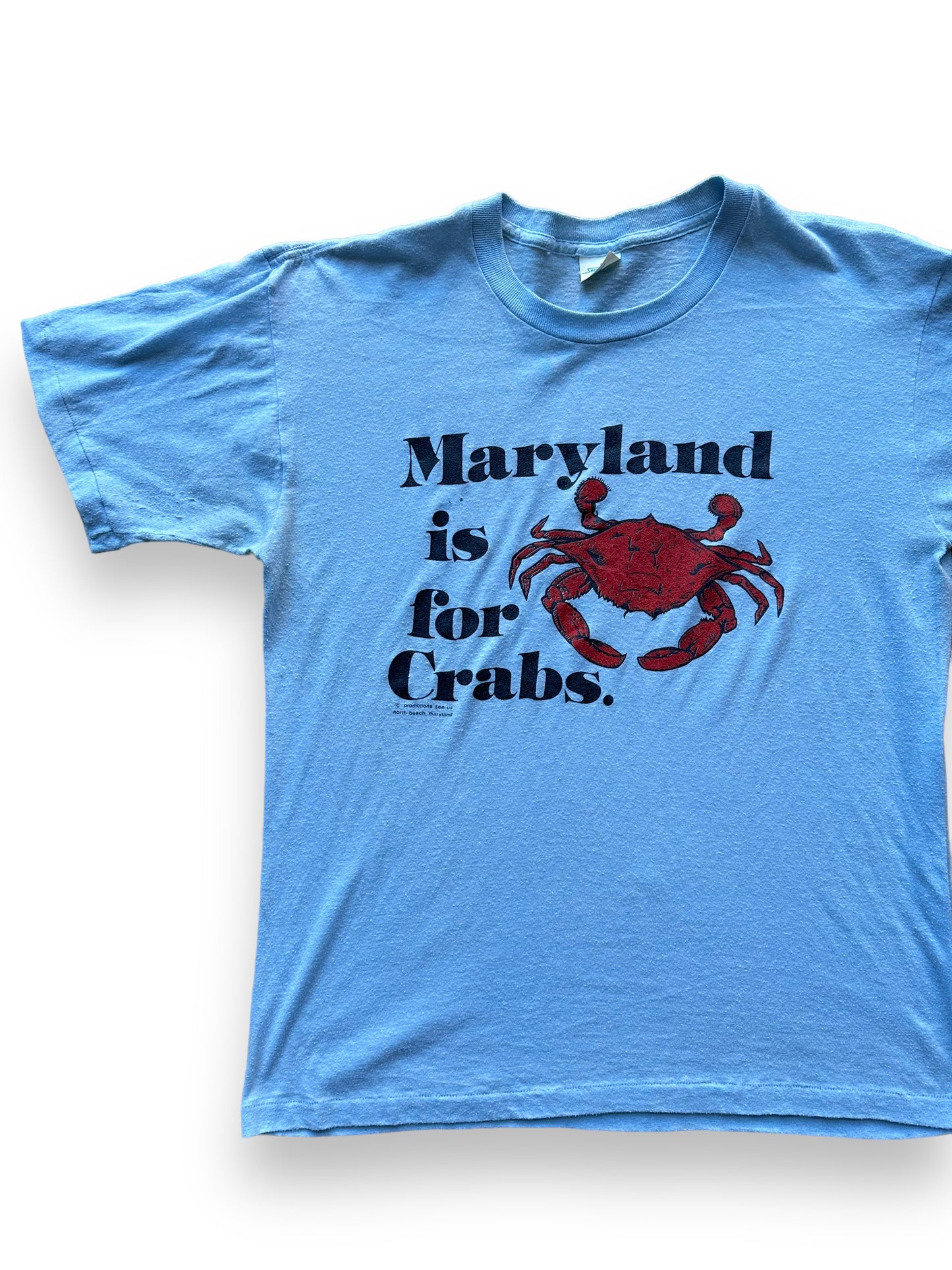 Front right of Vintage "Maryland is for Crabs" Tee SZ L |  Vintage Fishing Tee Seattle | Barn Owl Vintage